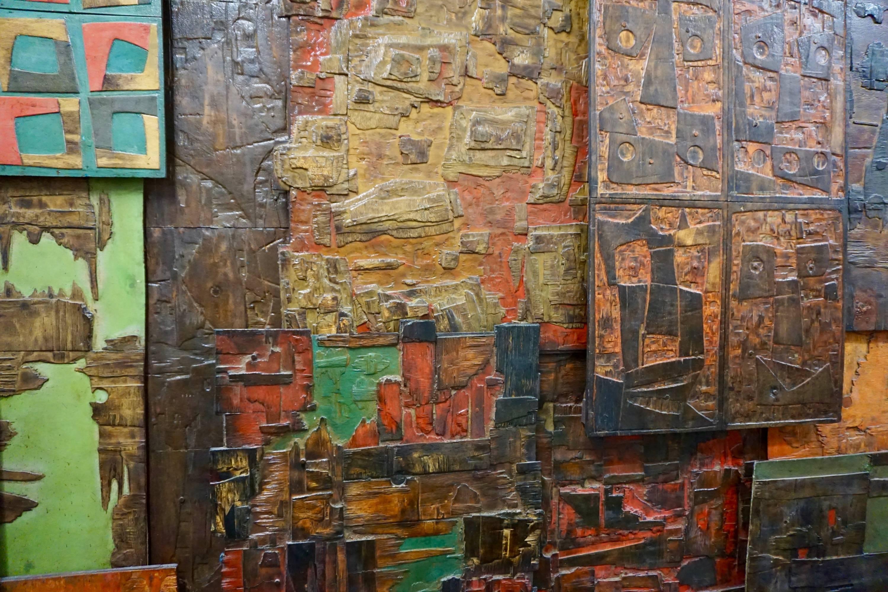 Massive Mixed-Media Abstract Composition by Ricardo Santamaria For Sale 2