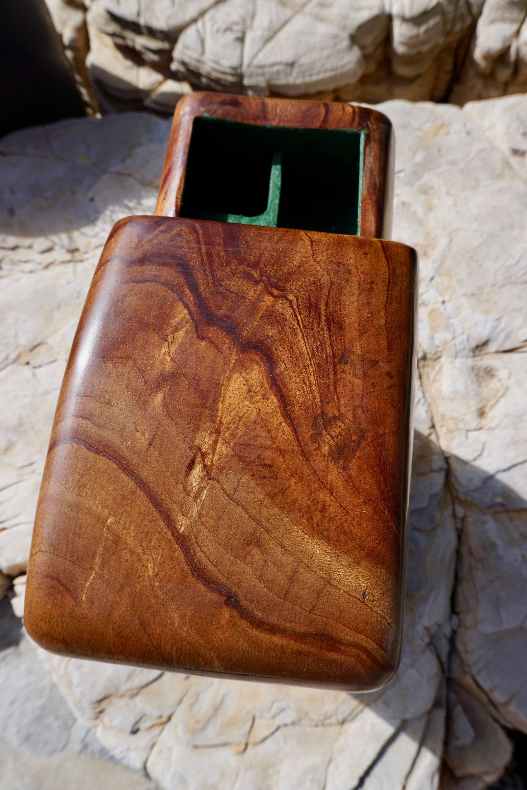 Mid-20th Century Hand Sculpted Wood Jewelry/Stash Box For Sale