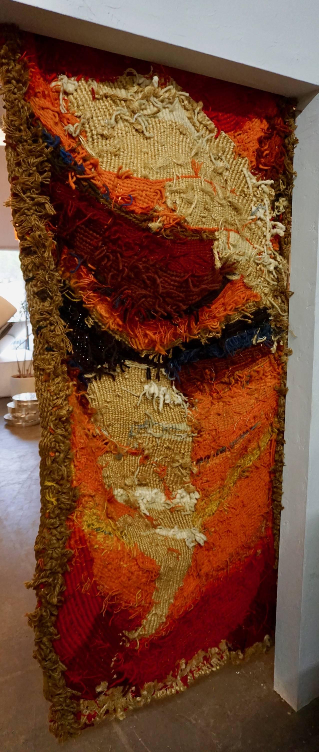 Colorful Handwoven, 1960s Tapestry 1
