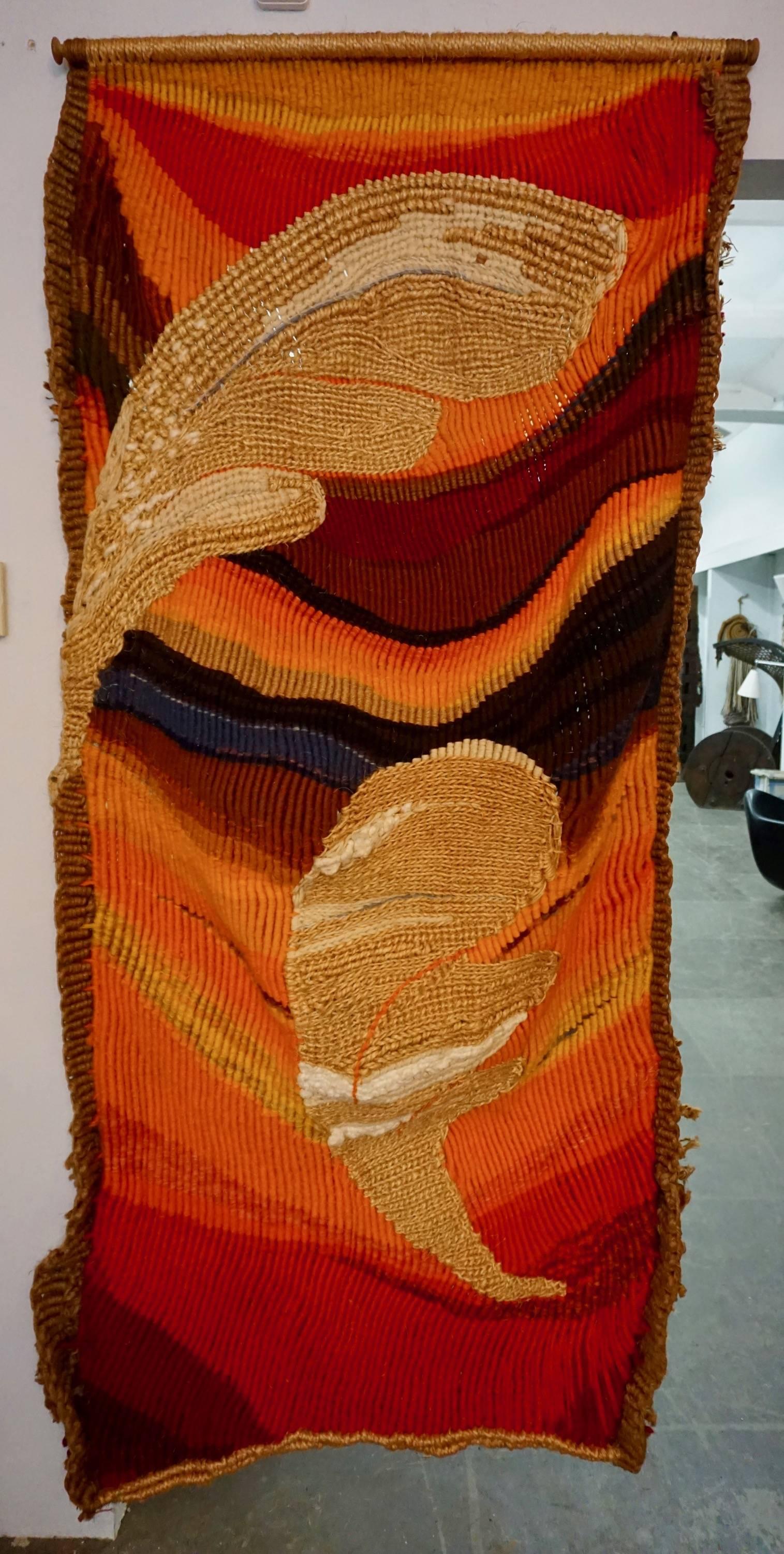 Colorful Handwoven, 1960s Tapestry 2