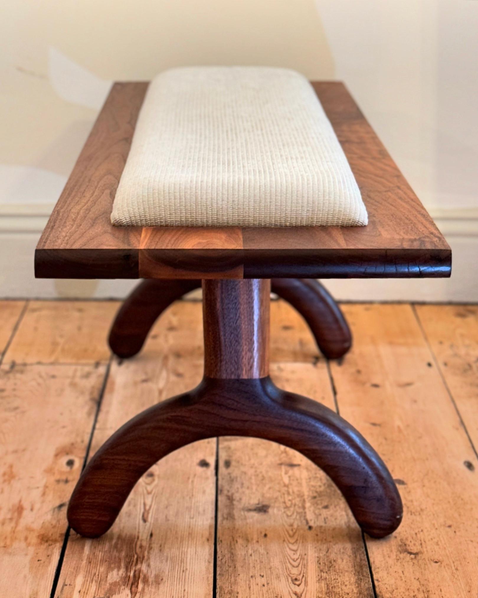 Sunday Bench Walnut and Boucle For Sale 2