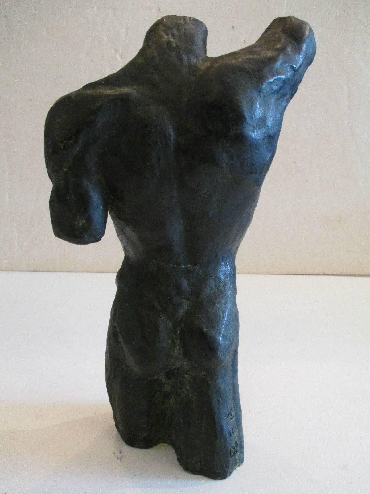 American Vintage Male and Female Terra Cotta Torso Sculptures