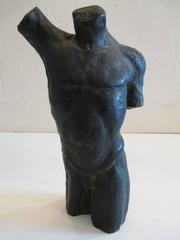 Vintage Male and Female Terra Cotta Torso Sculptures