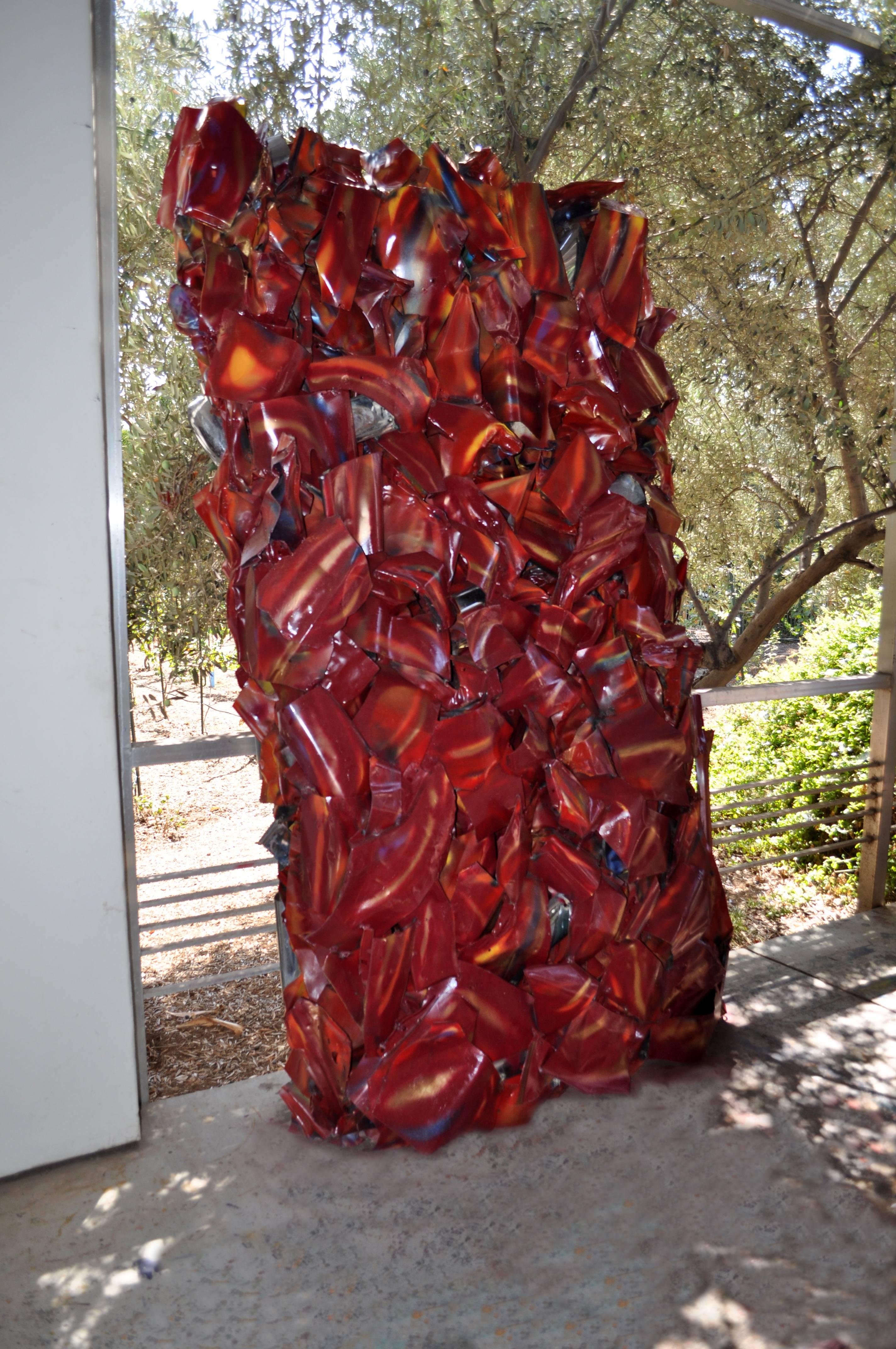 Painted Impressive Abstract Metal Sculpture by Artist Paulden Evans  For Sale