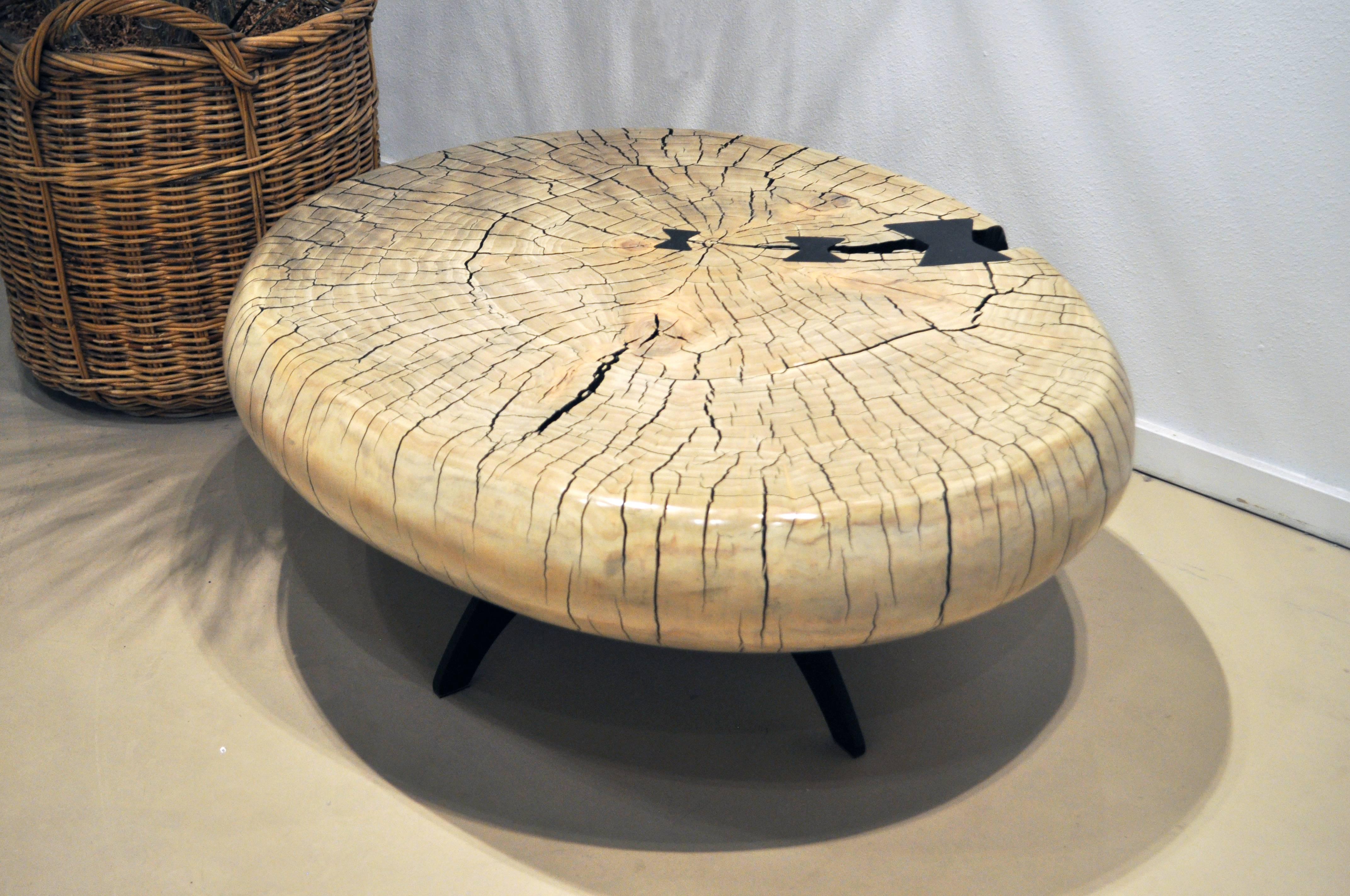 American Mid-Century Style Cottonwood Table by Artist Daniel Pollock