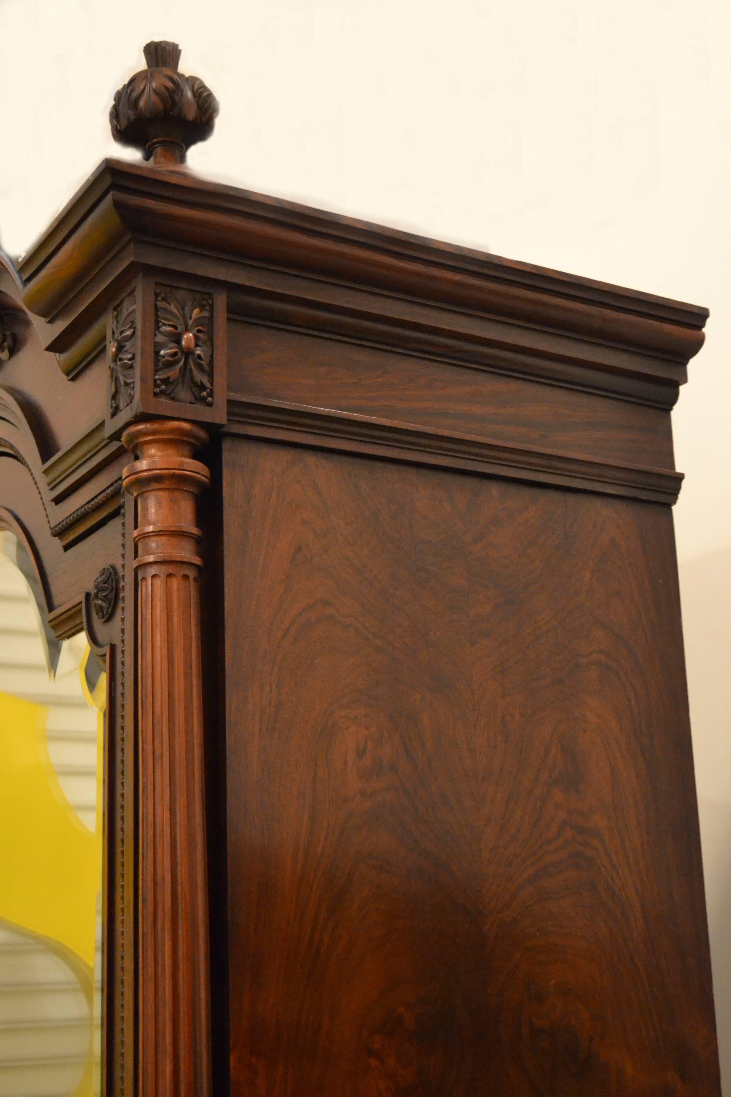 19th Century French Louis XVI Rosewood Amoire In Excellent Condition In Cathedral City, CA