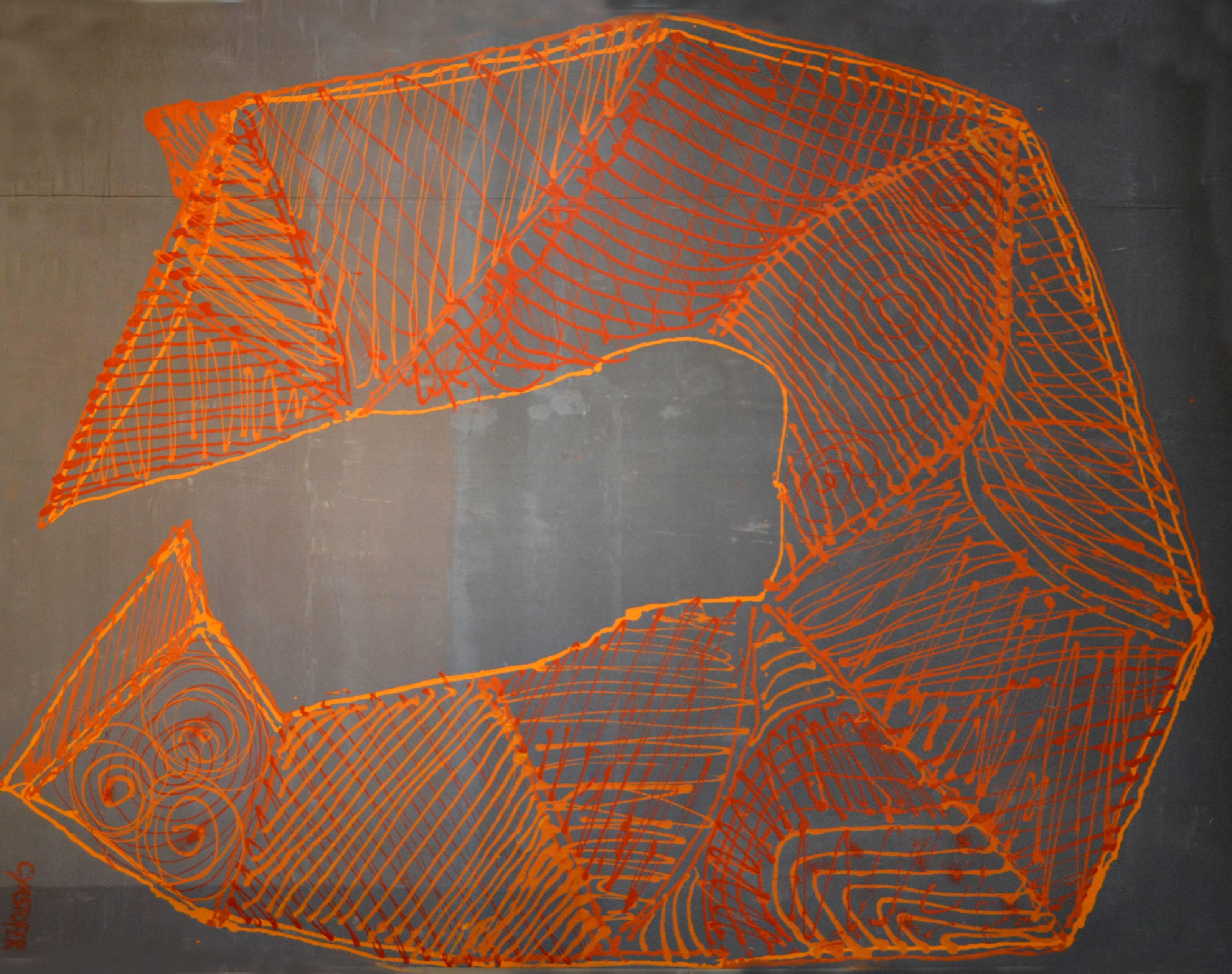 Painted Large Extraordinary Abstract Painting by Christopher Shoemaker For Sale