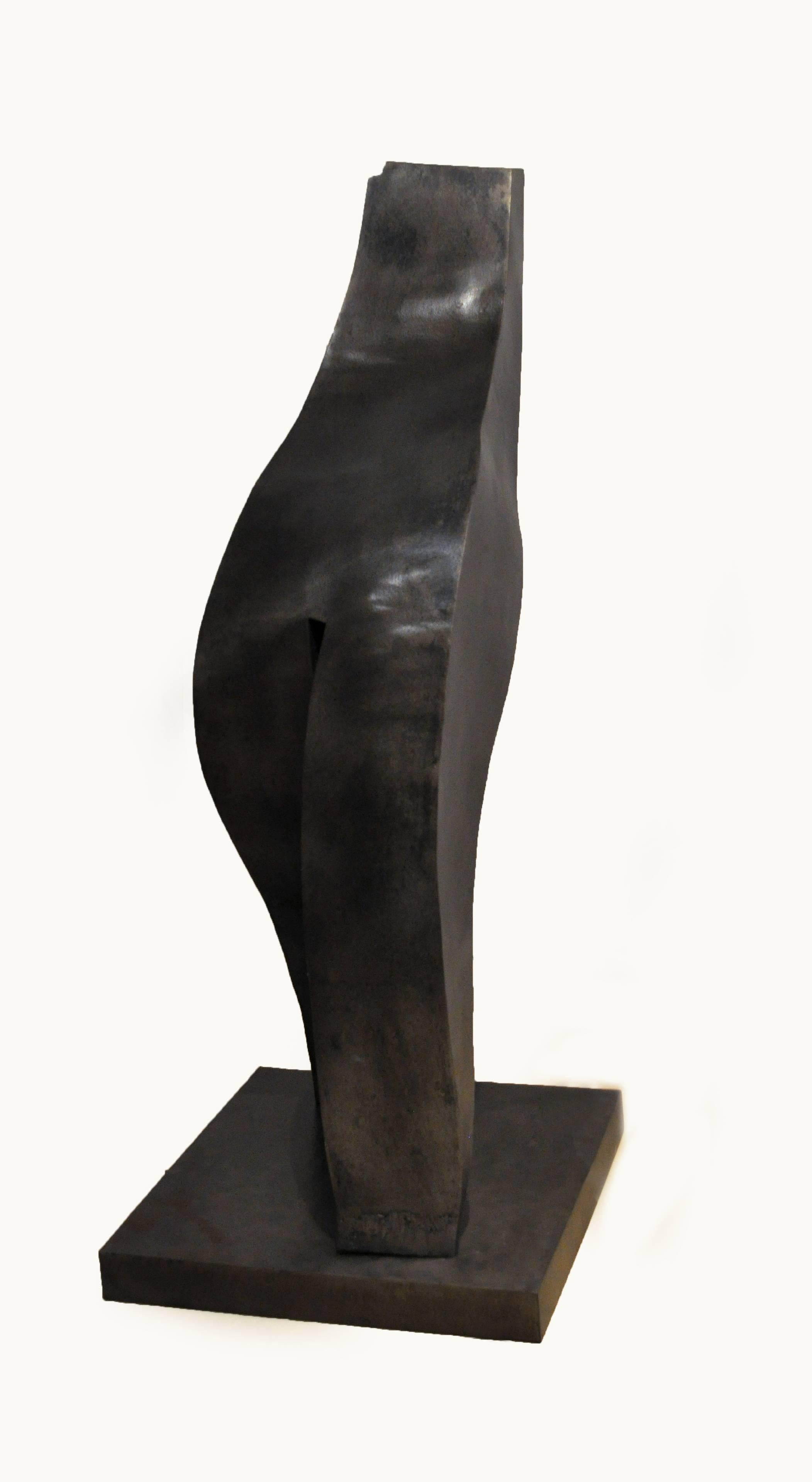 Highly listed artist Scott Donadio created this abstract steel sculpture titled MOMENTUM to reflect contemporary man's raw and primitive instincts. A characteristic that has not changed in thousands and thousands of years. 

Hollowed steel that is