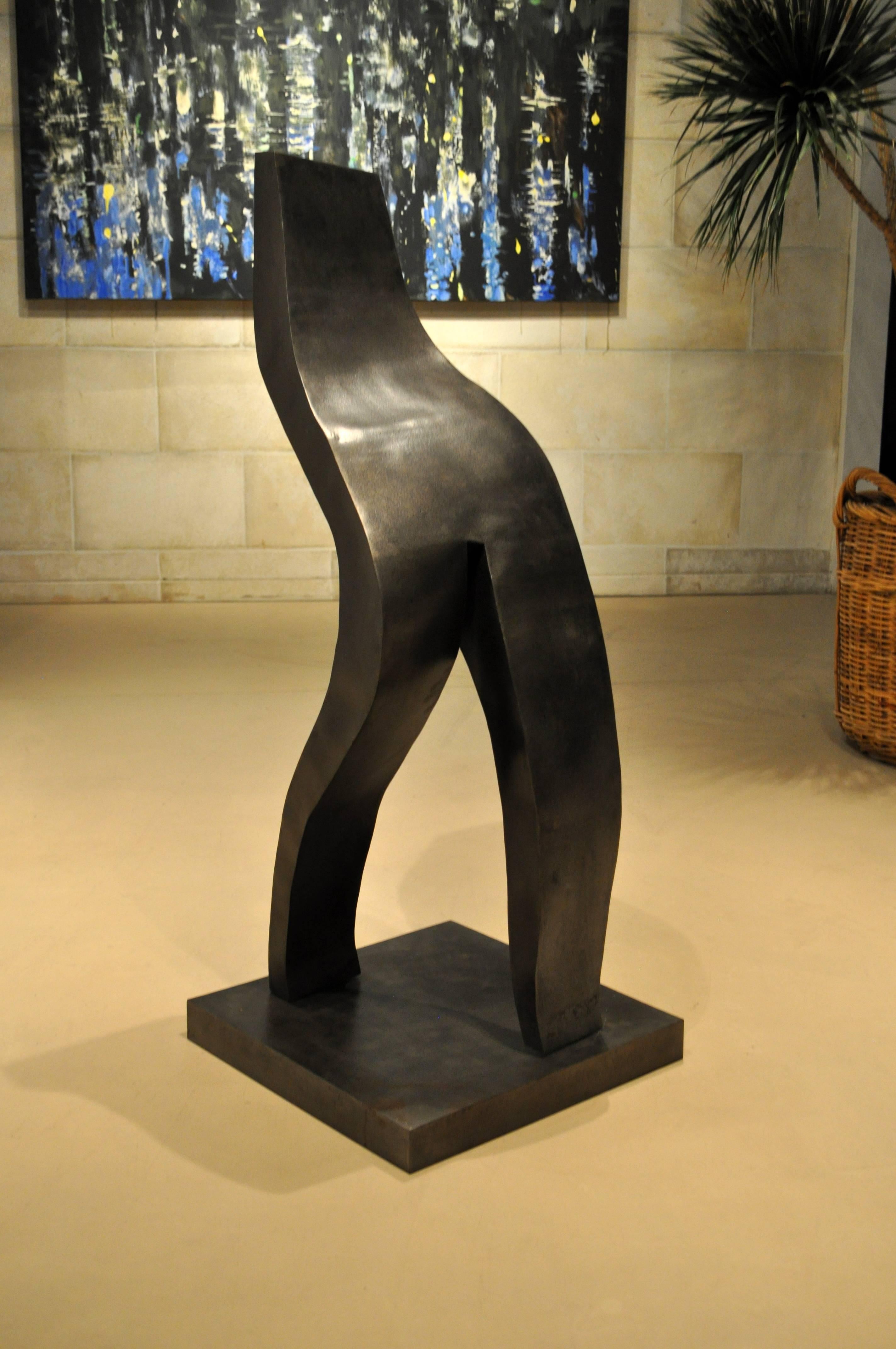 Abstract Steel Figurative Sculpture by Artist Scott Donadio In Excellent Condition For Sale In Cathedral City, CA