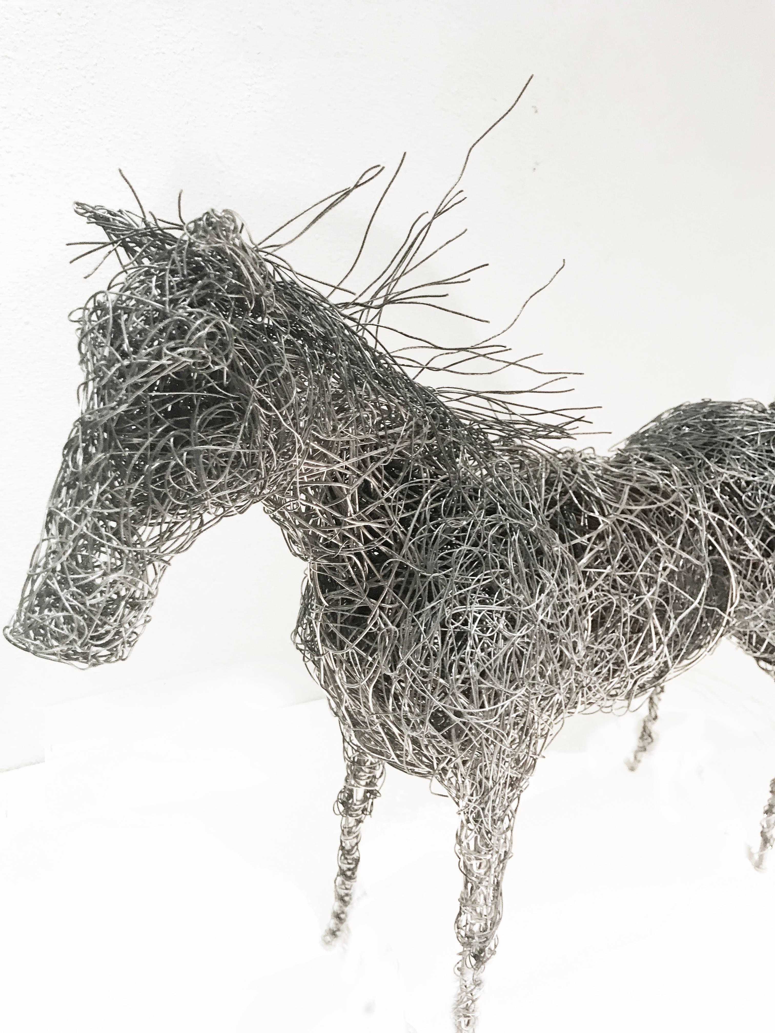 Hand-Crafted Wire Horse Sculpture by Artist Bob Tuffin