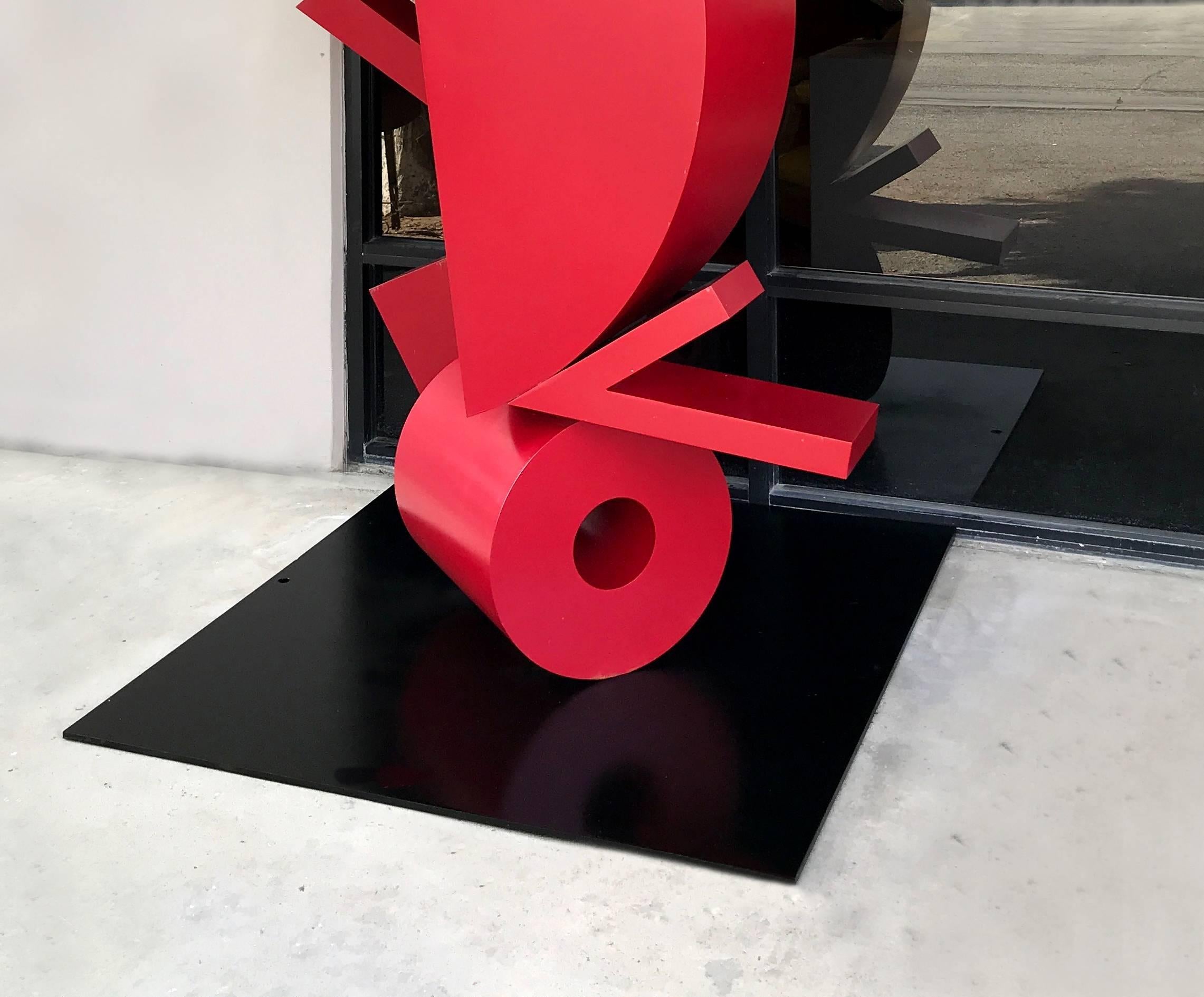 American Large Abstract Steel Sculpture Titled 