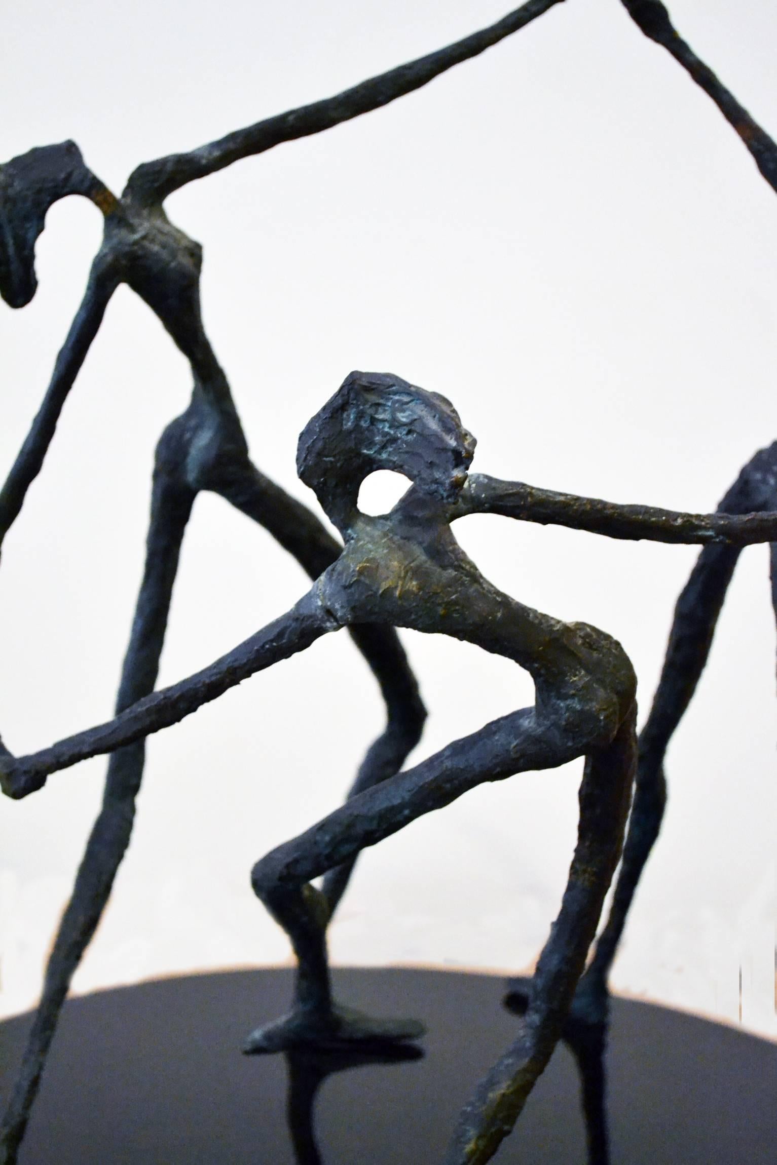 Vintage Bronze Abstract Sculpture of Female Dancers, After Alberto Giacometti In Excellent Condition In Cathedral City, CA
