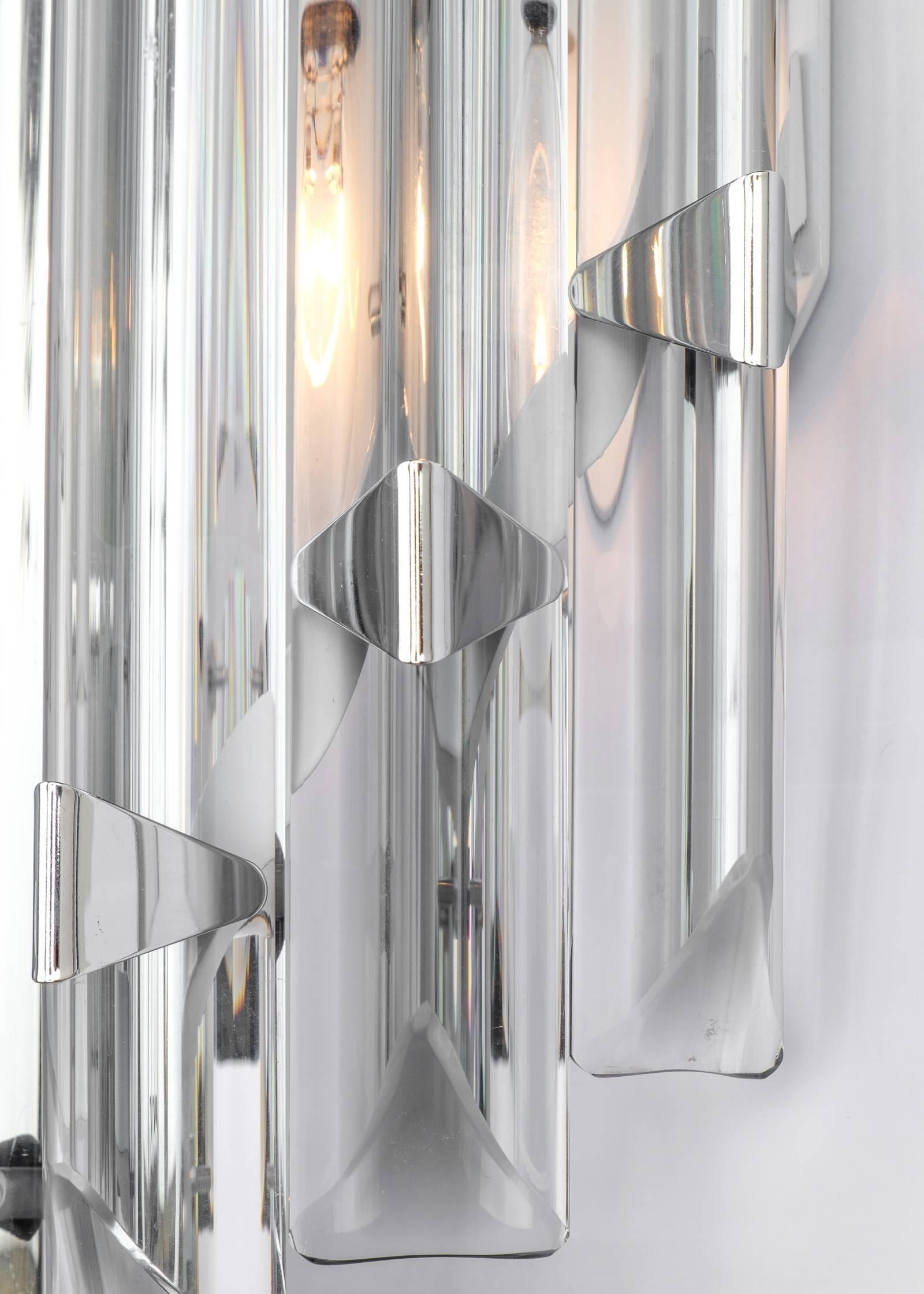 Murano Grey Glass Pair of Sconces in the Style of Venini 2