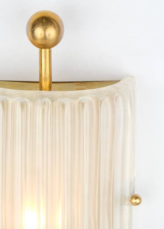 Art Deco Style Murano Glass and Brass Finial Sconces at 1stDibs