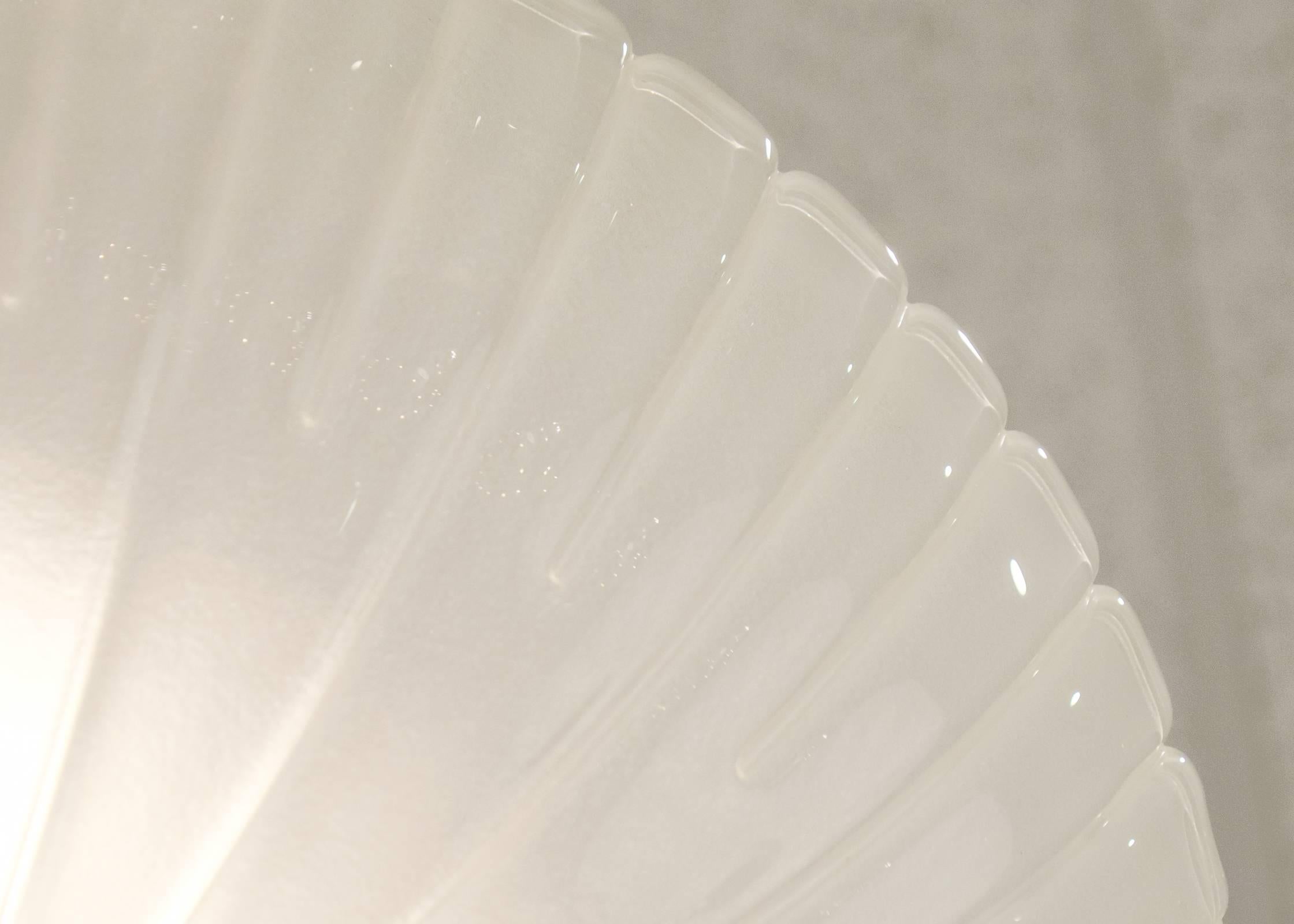 Italian Murano Glass Fluted Dome Flush Mount Ceiling Fixture 2