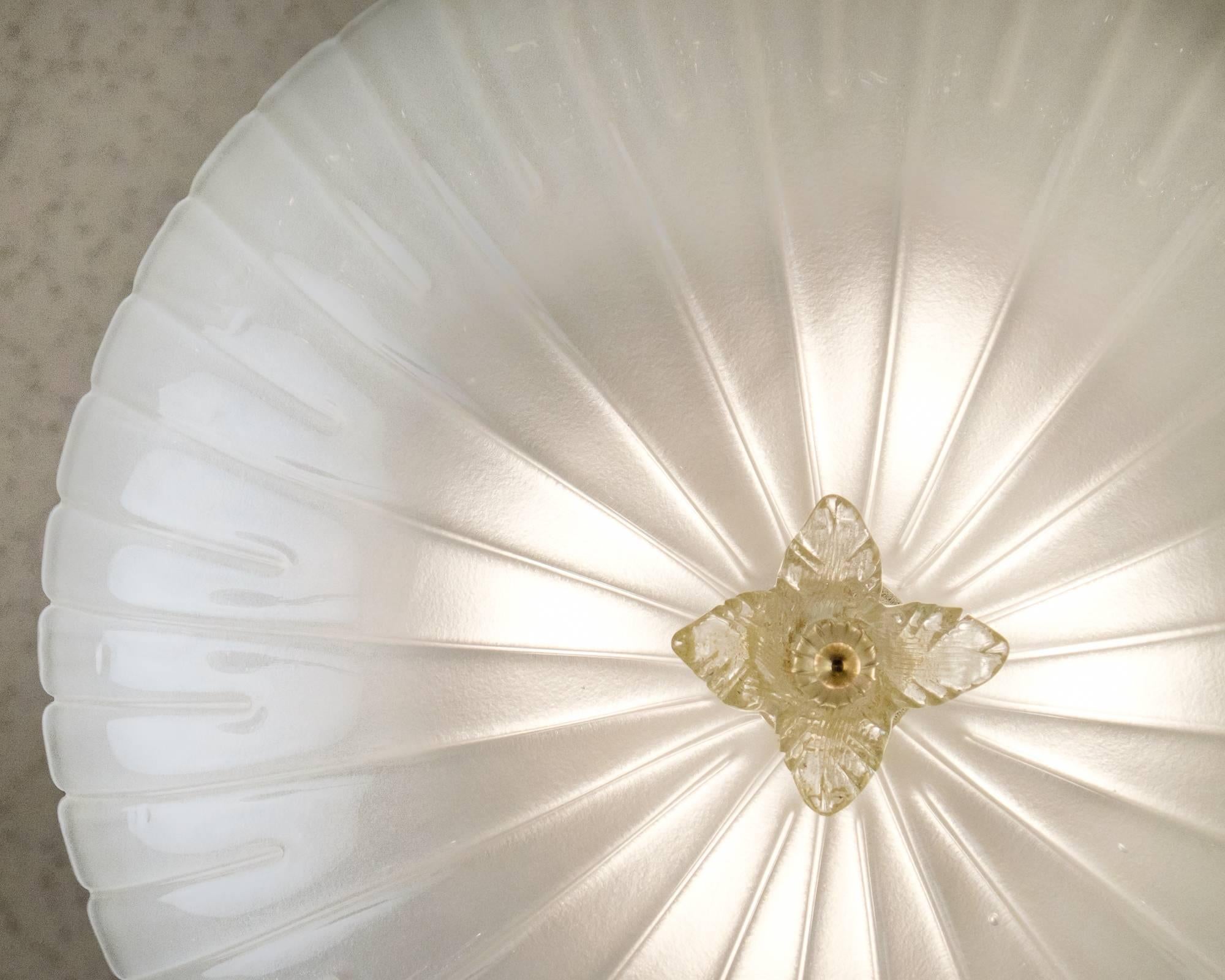 murano glass flush mount light fixture