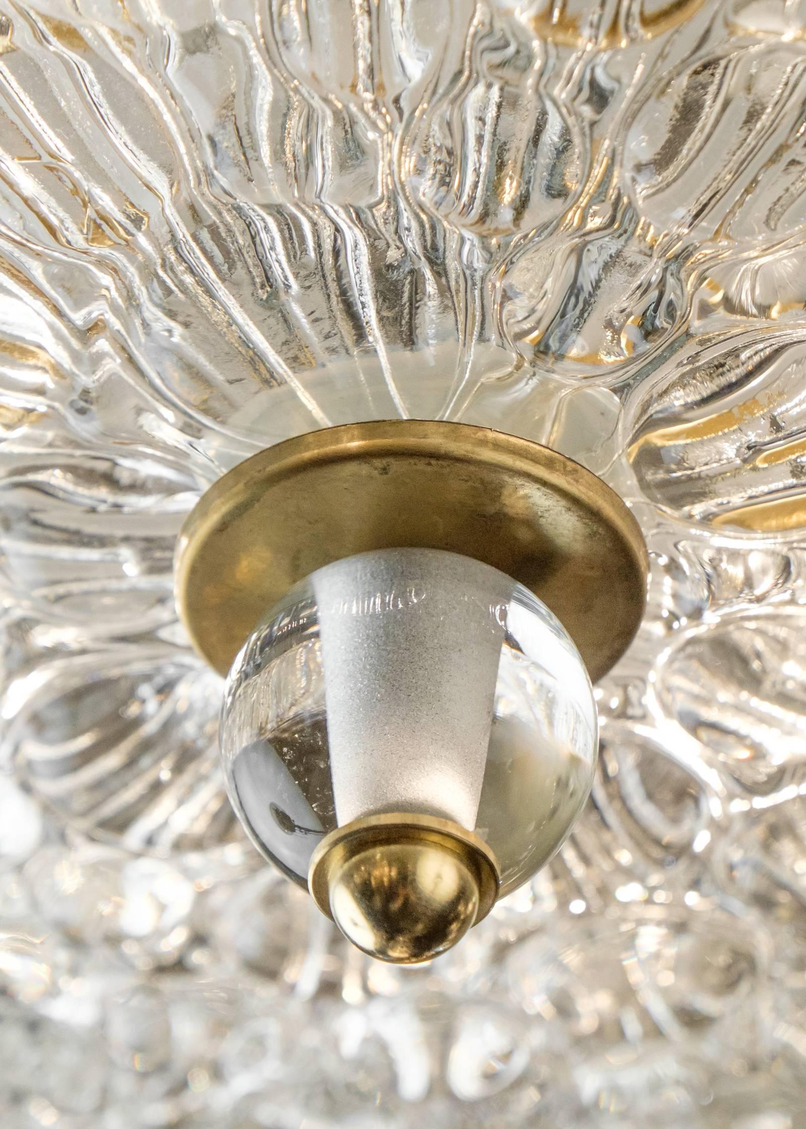 Murano Bubbled Clear Glass Dome Ceiling Fixture 3