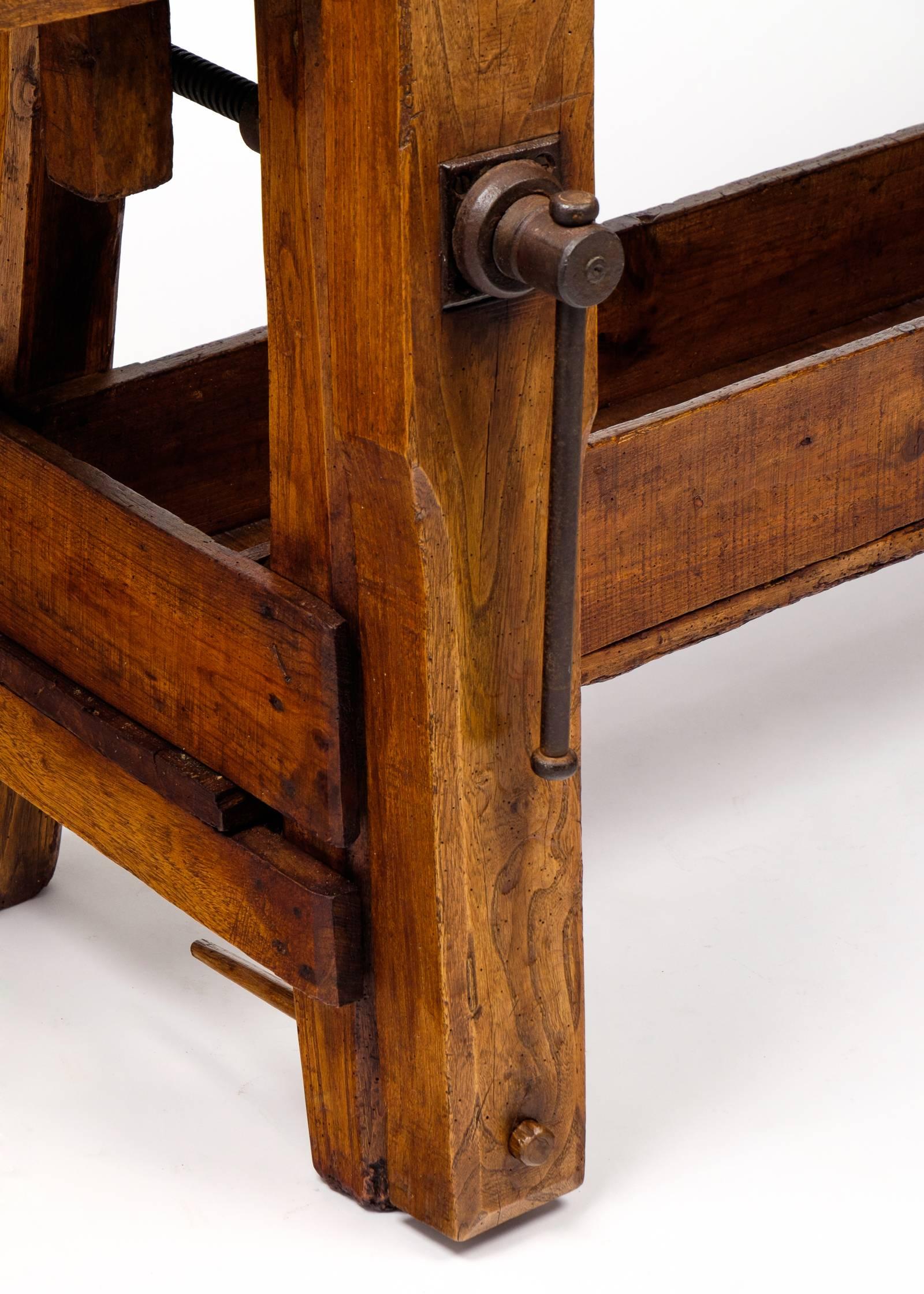 French 19th Century Wooden Carpenter's Workbench 2