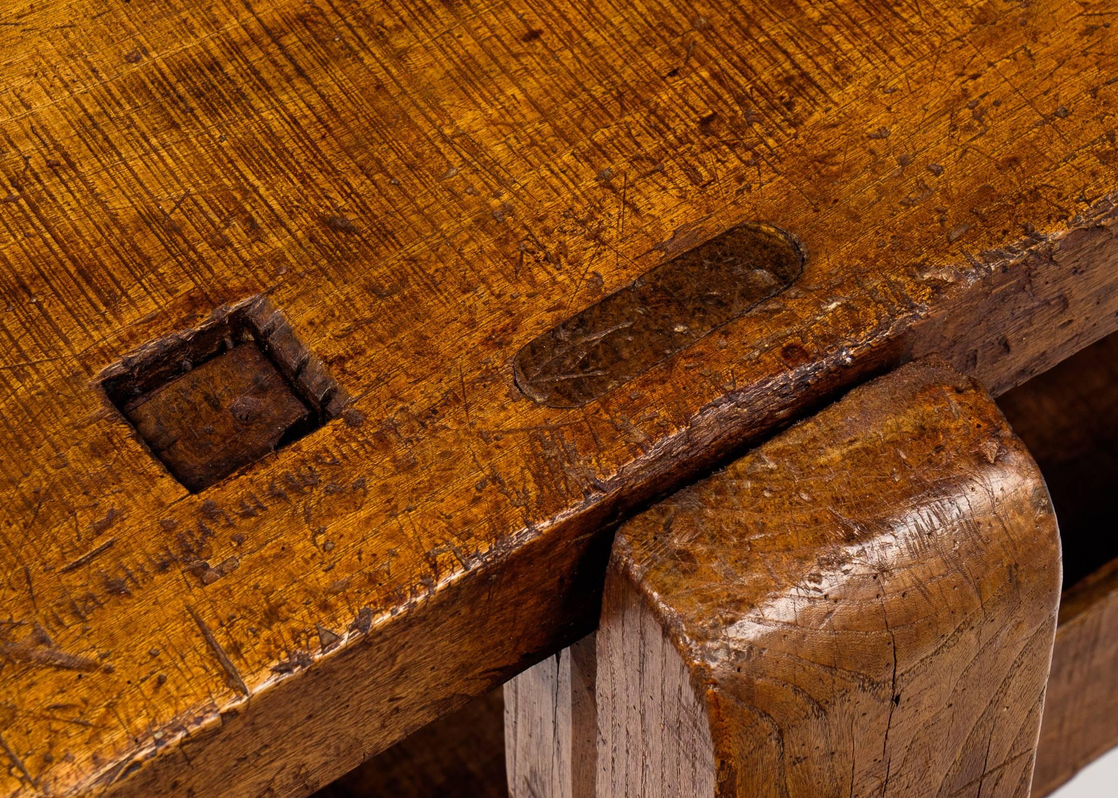 French 19th Century Wooden Carpenter's Workbench 1