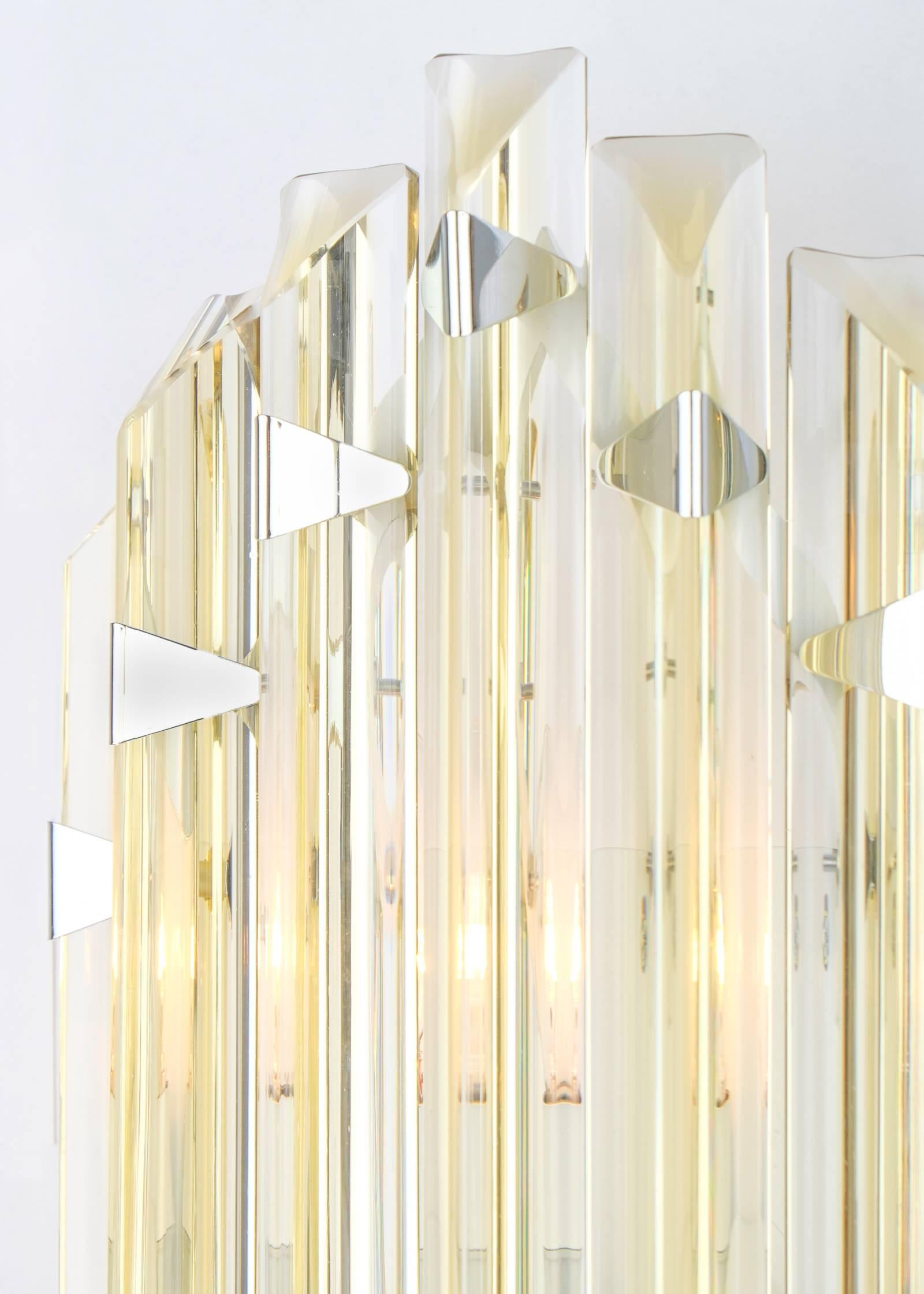 Murano Glass Citron Marquise Sconces in the Style of Venini For Sale 2