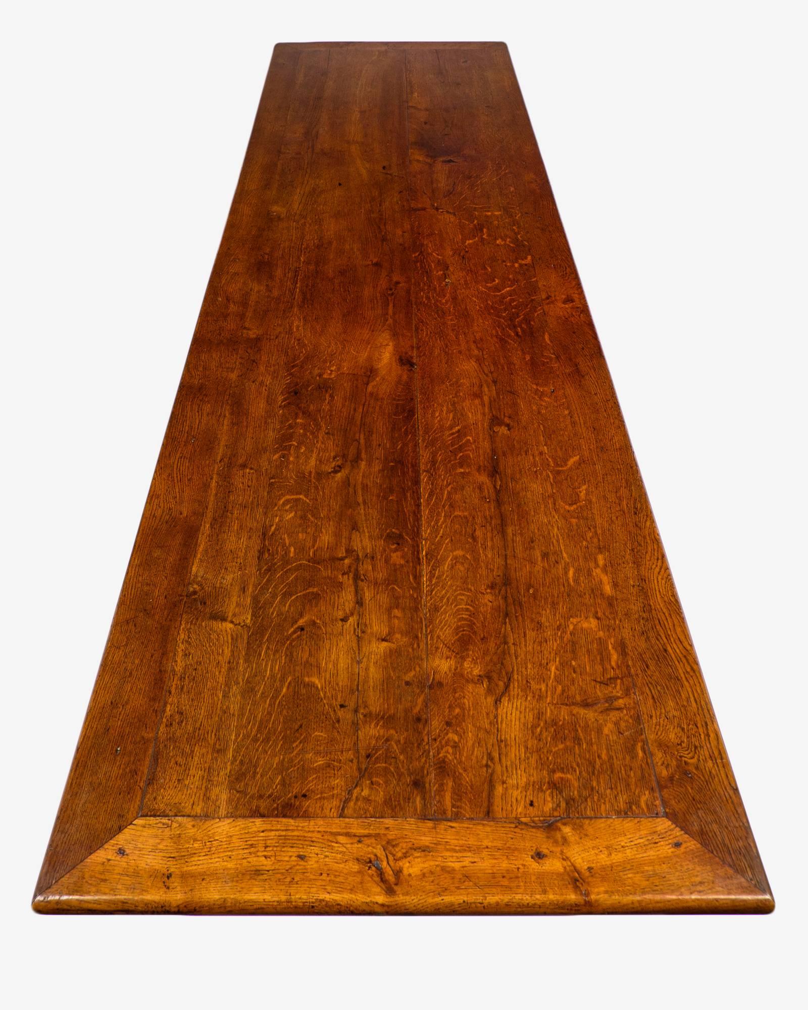 French 19th Century Solid Oak Monastery Table 1