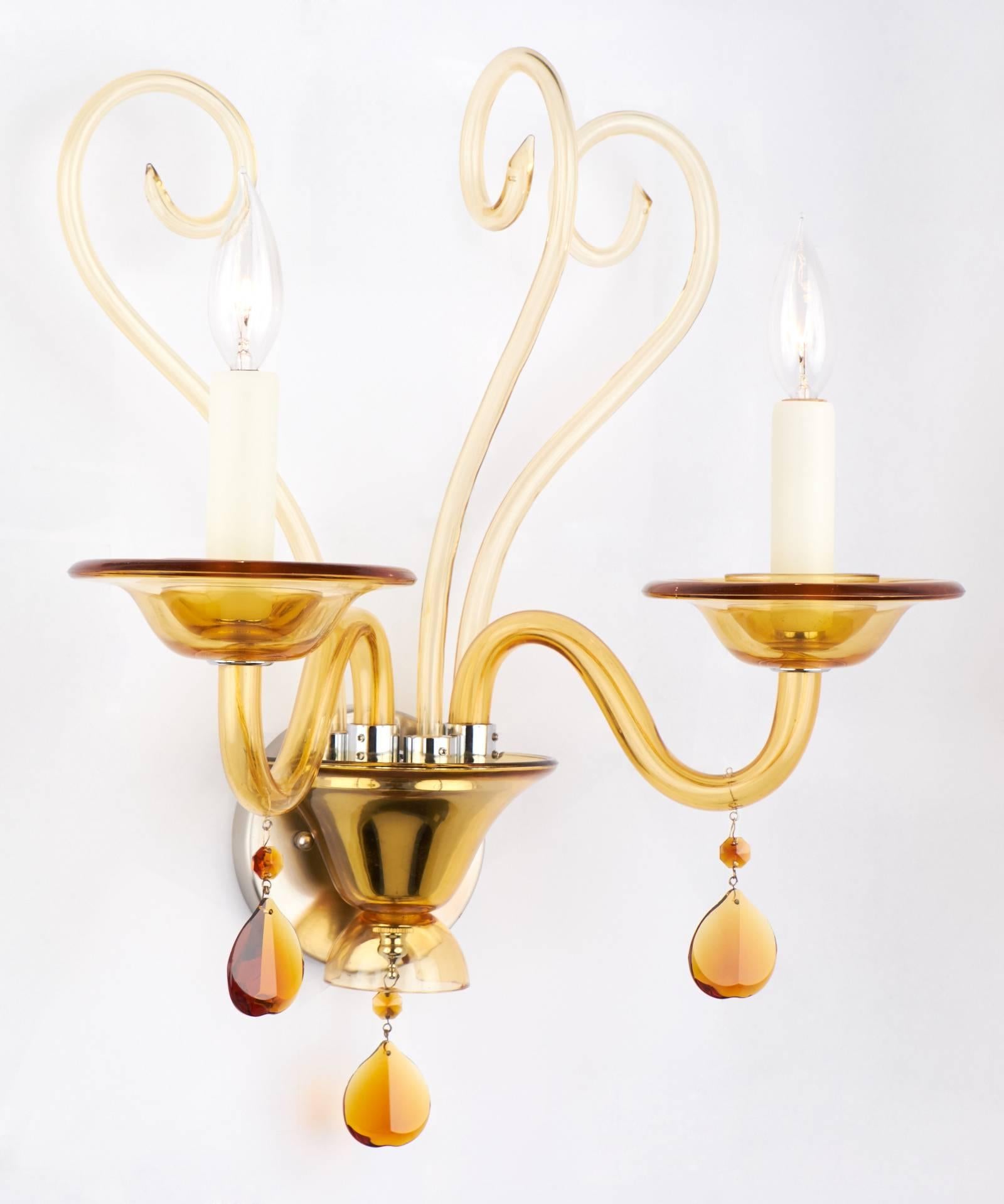 amber glass sconce