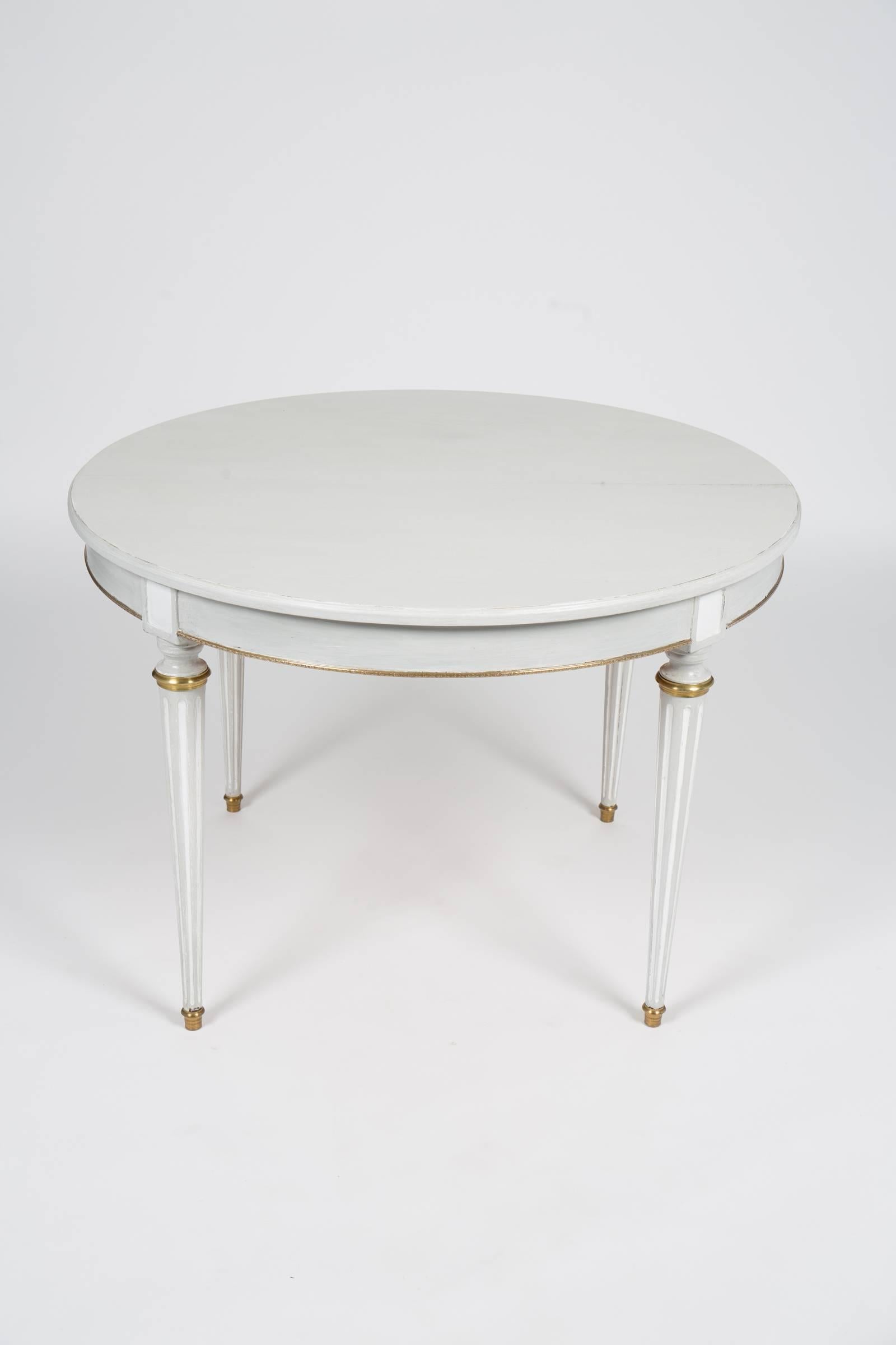 Gilt Louis XVI Style Painted French Game Table