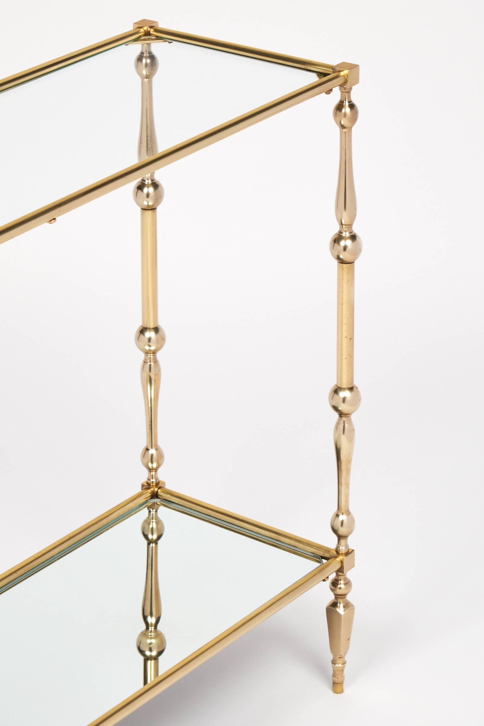 French Mid-Century Brass Console Table 2