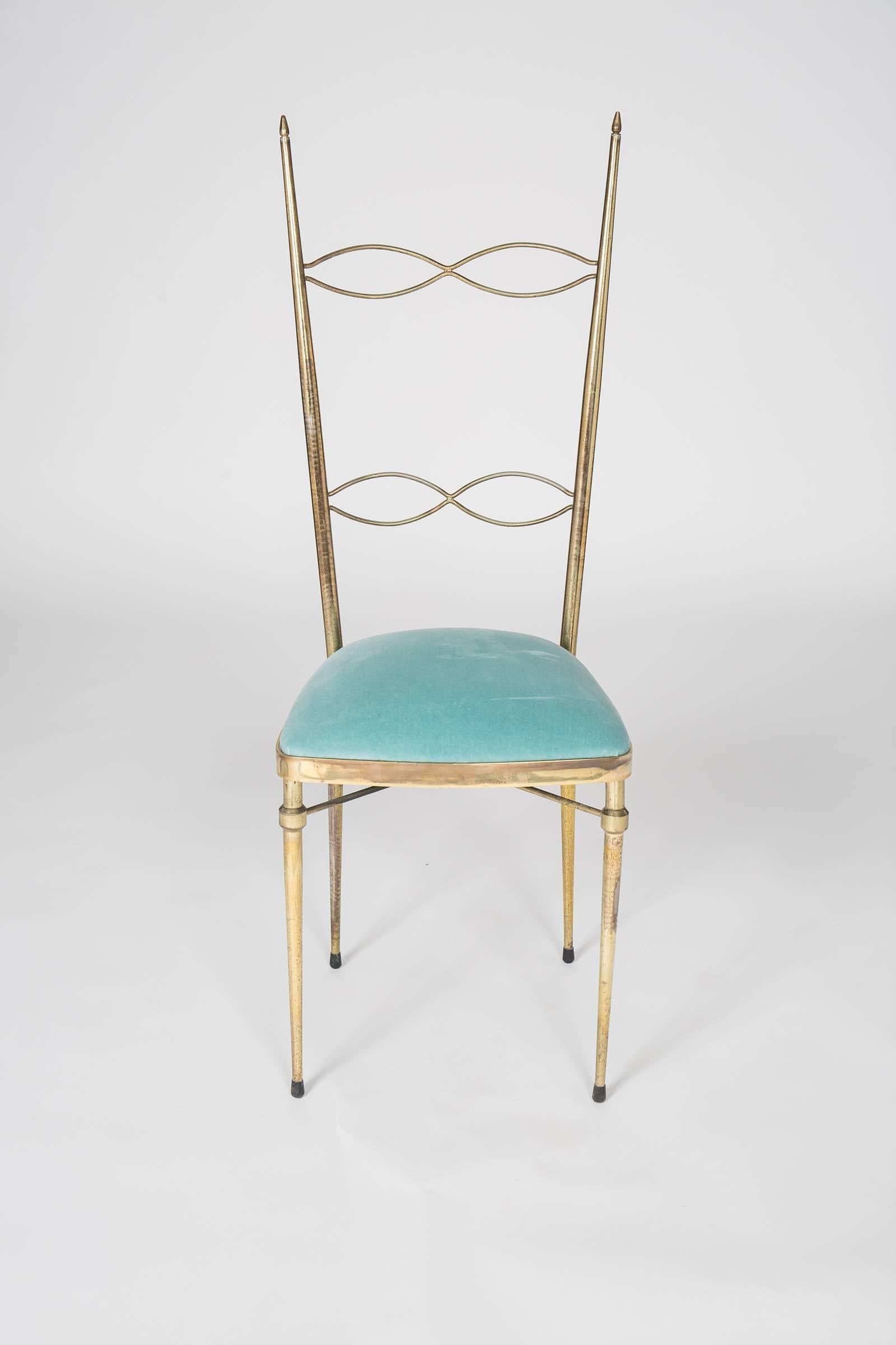 Mid-Century Modern Set of Six Italian Chiavari Dining Chairs