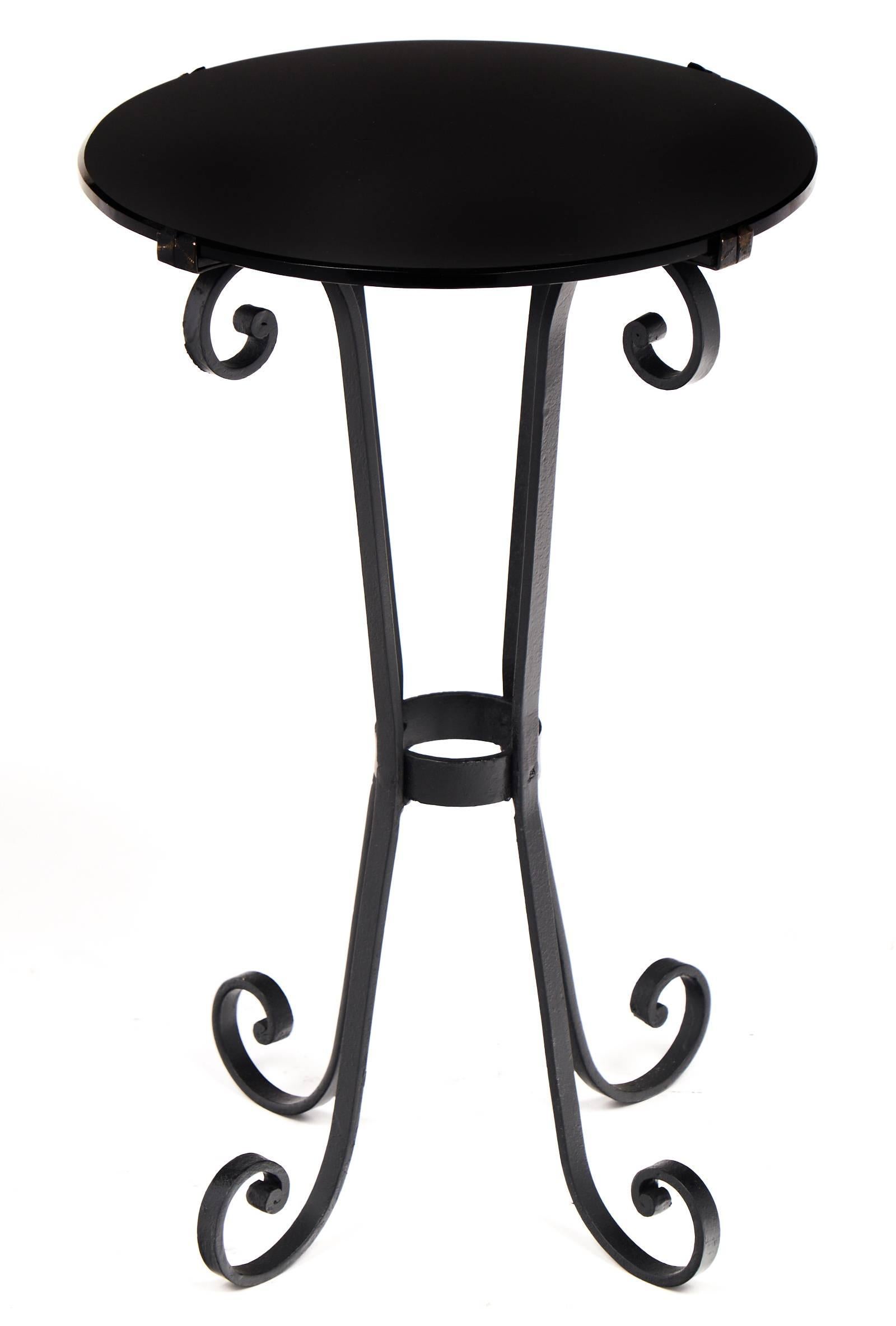 Vintage French Forged Iron and Side Tables in the Manner of Poillerat In Excellent Condition In Austin, TX