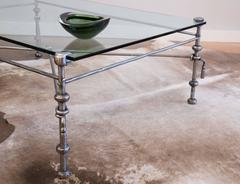 French Forged Iron Coffee Table in the Manner of Alberto Giacometti