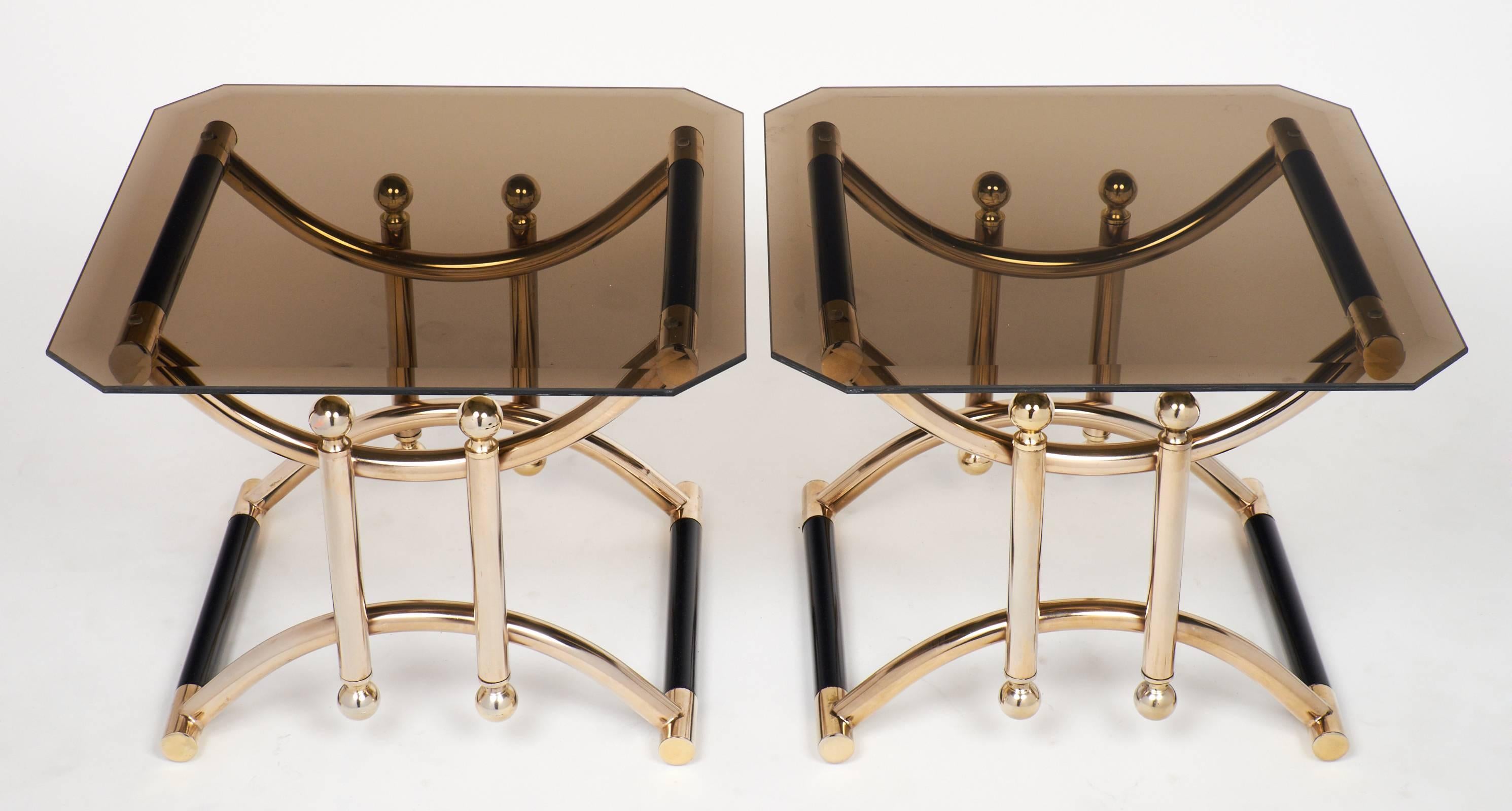 Mid-Century Modern Pair of French Vintage Side Tables by Maison Lancel