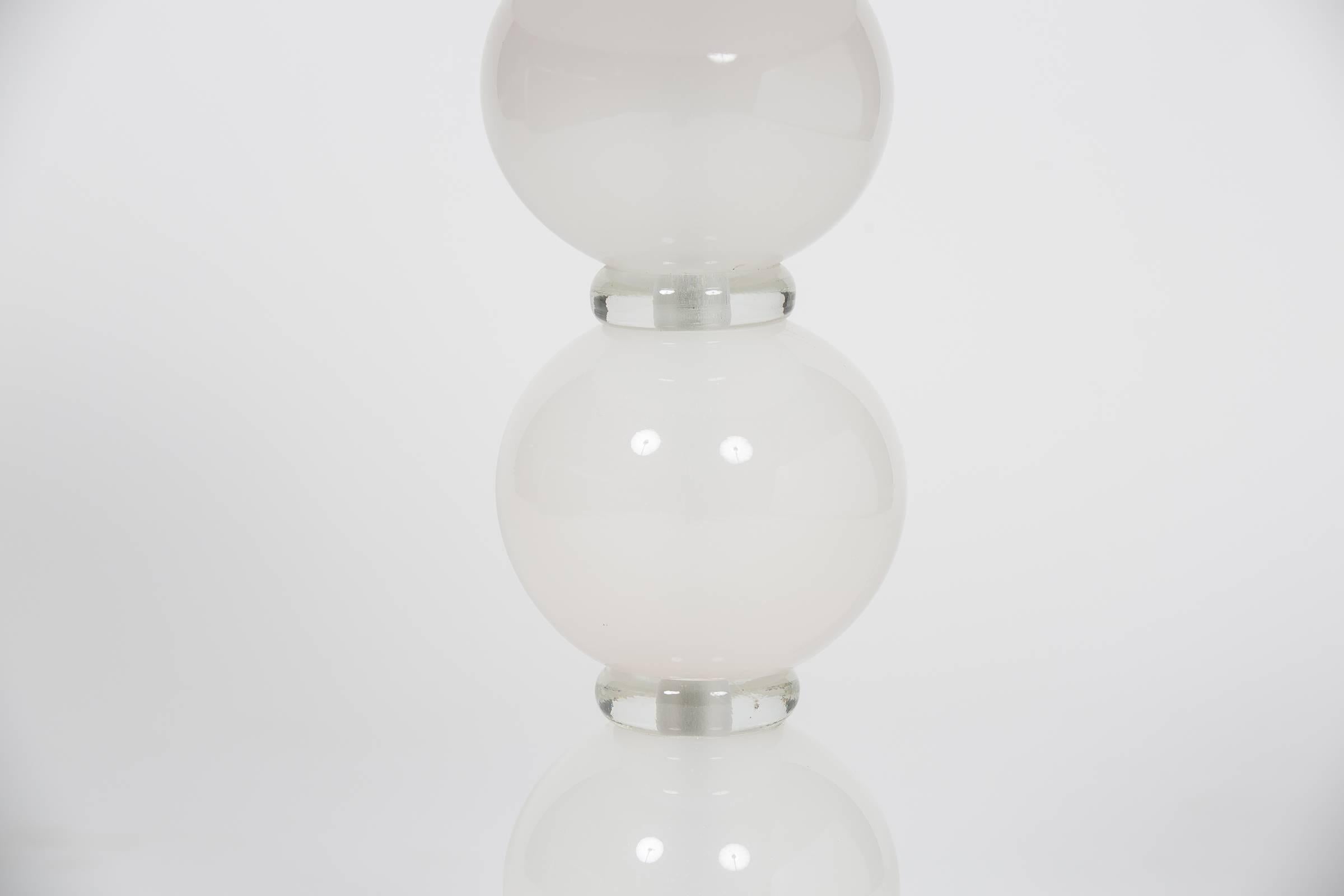 Murano Glass Incamiciato Stacked Ball Table Lamps 1