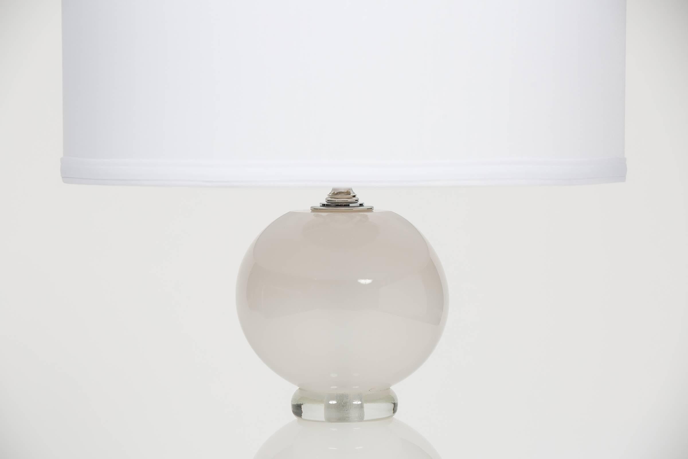 Mid-Century Modern Murano Glass Incamiciato Stacked Ball Table Lamps