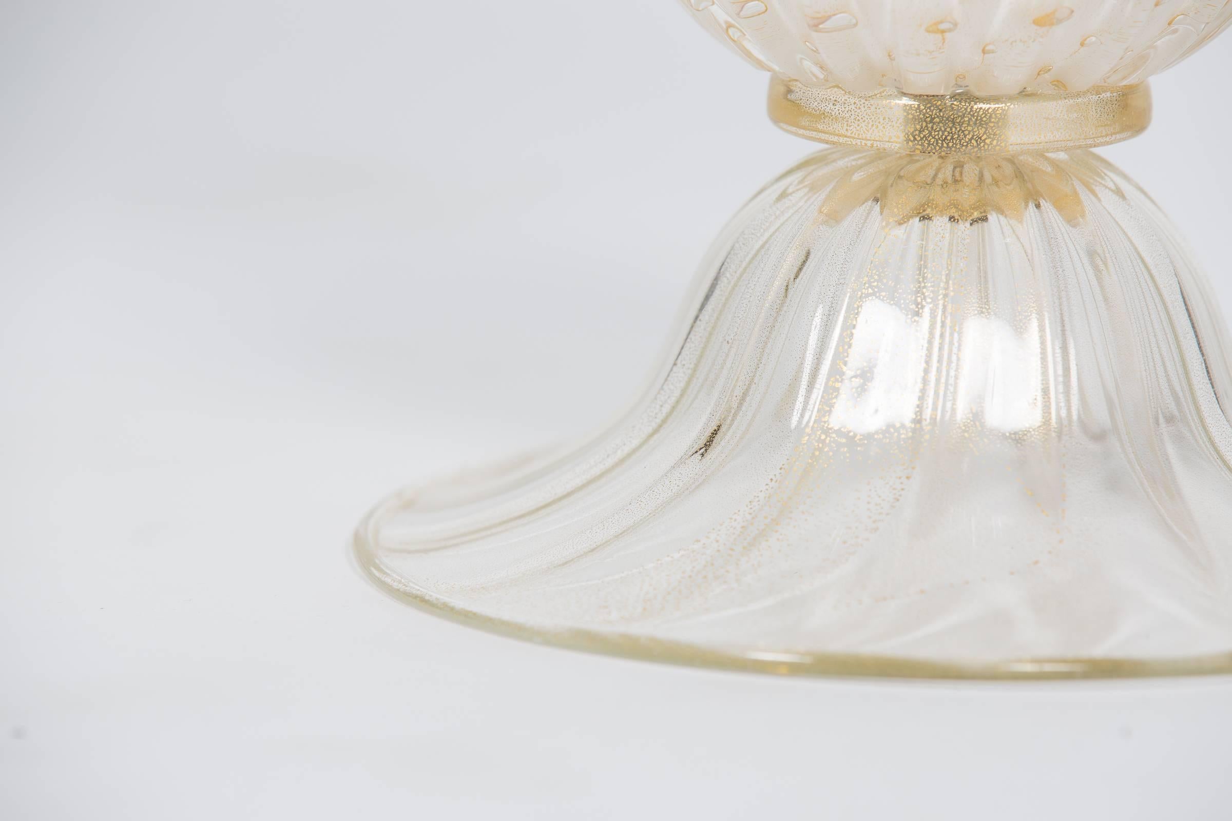 Single Murano Pulegoso Glass Table Lamp 1