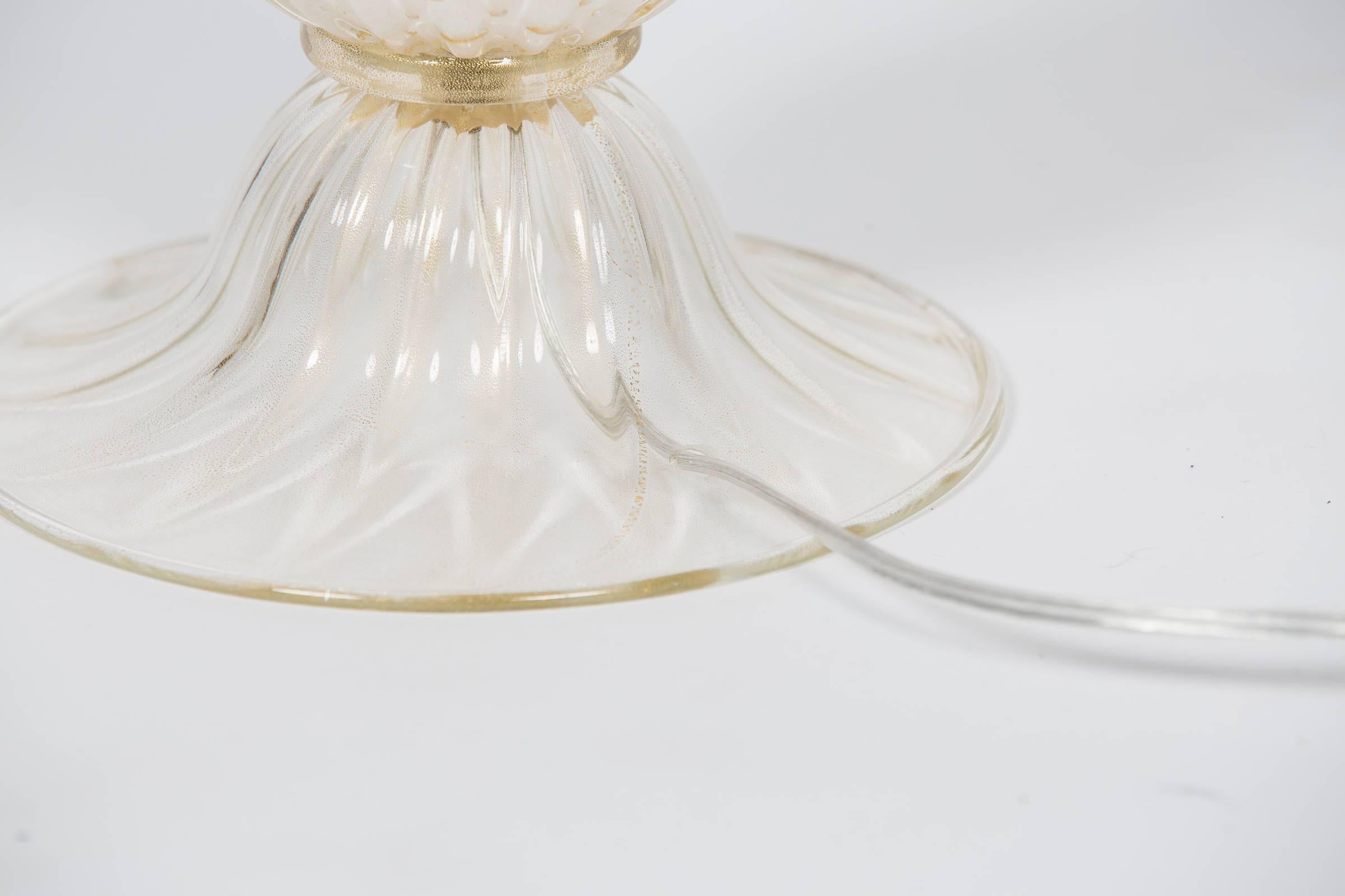 Single Murano Pulegoso Glass Table Lamp 2