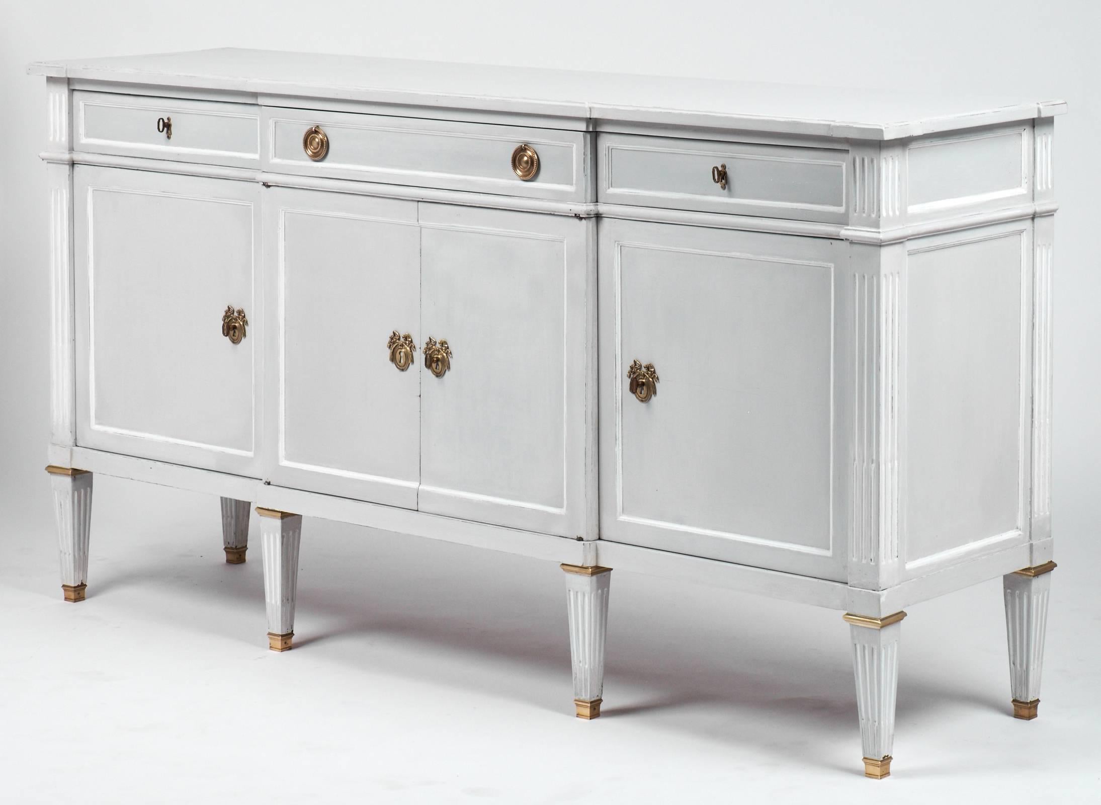 Louis XVI Antique French Buffet with a Grey Trianon Patina