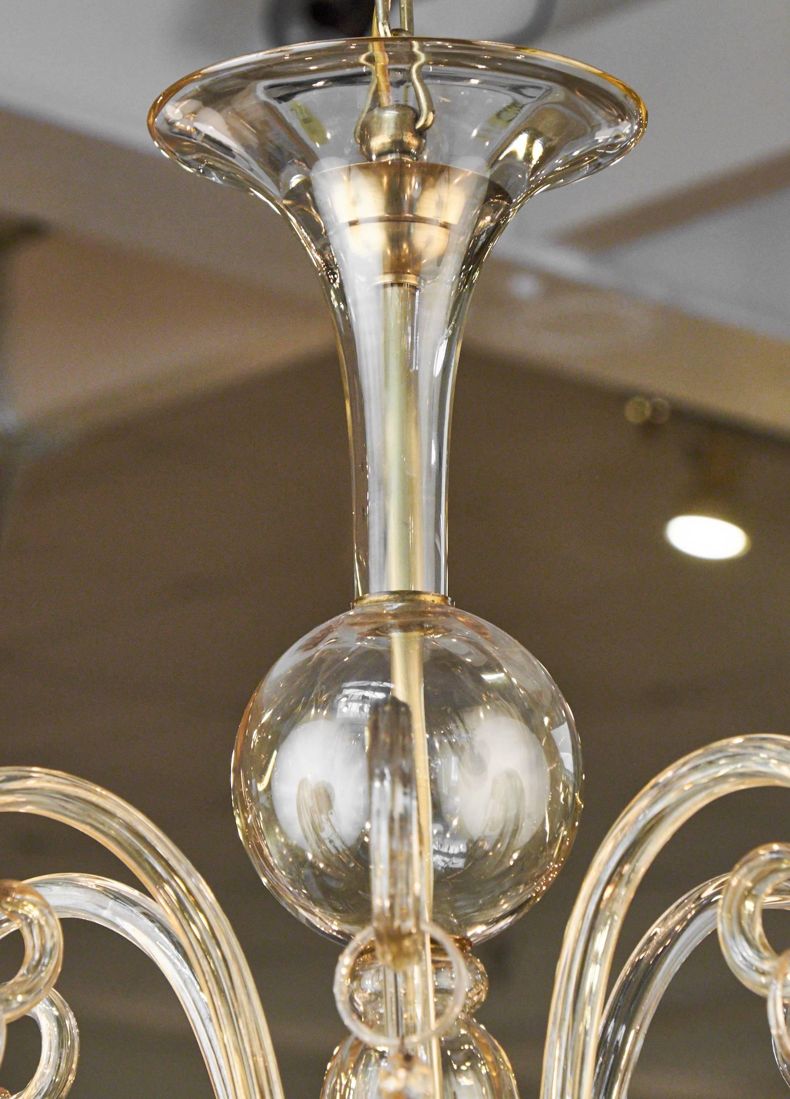 Vintage Murano Handblown Glass Chandelier 1