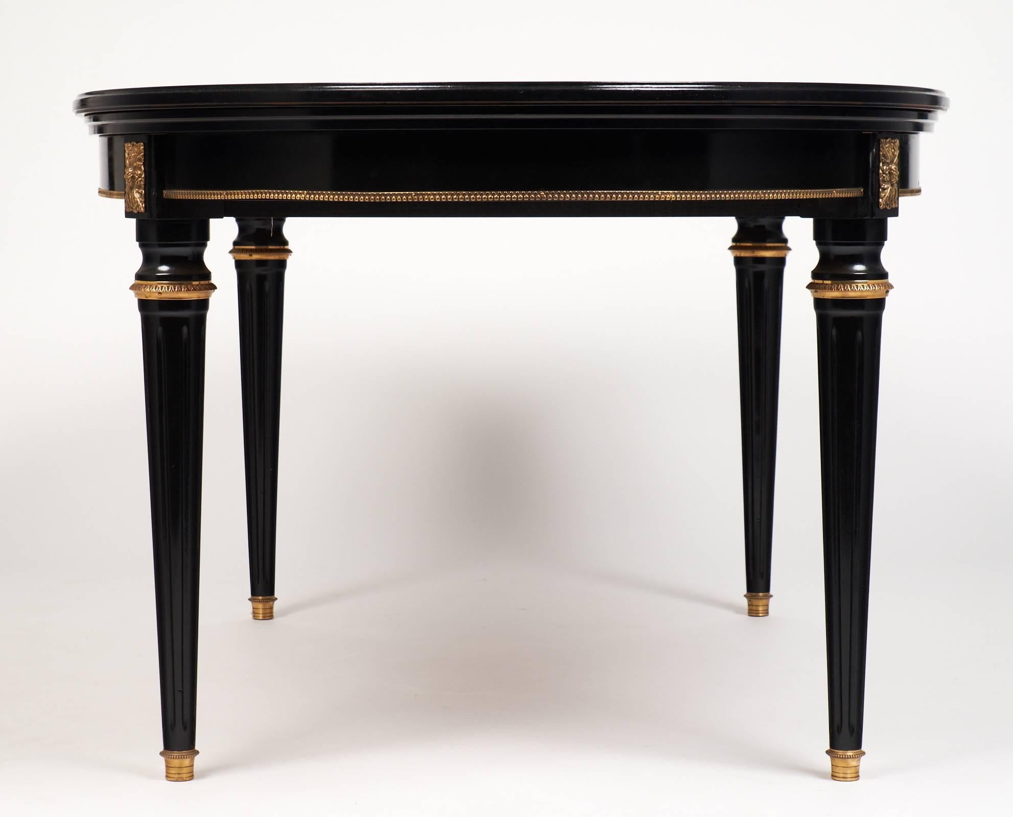 Brass French Louis XVI Dining Table in the Manner of Jansen