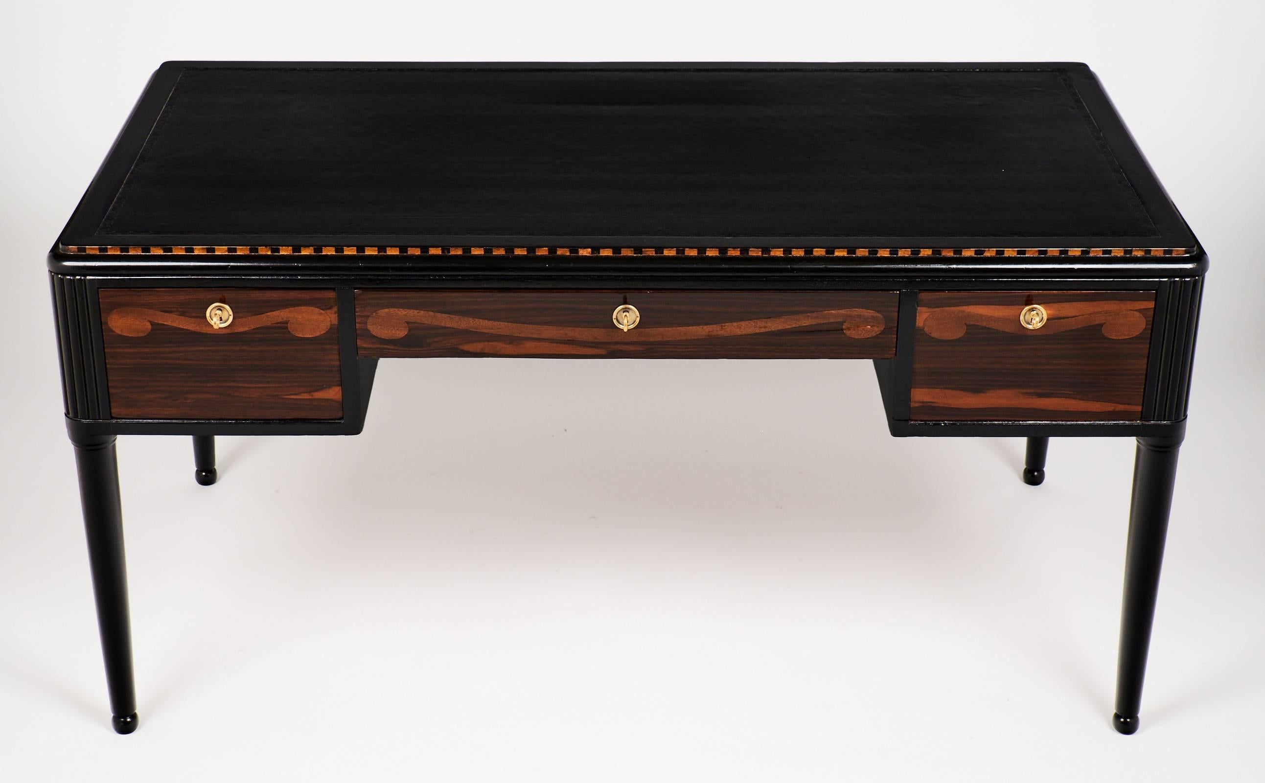 Ebonized French Art Deco Desk in the Manner of André Groult