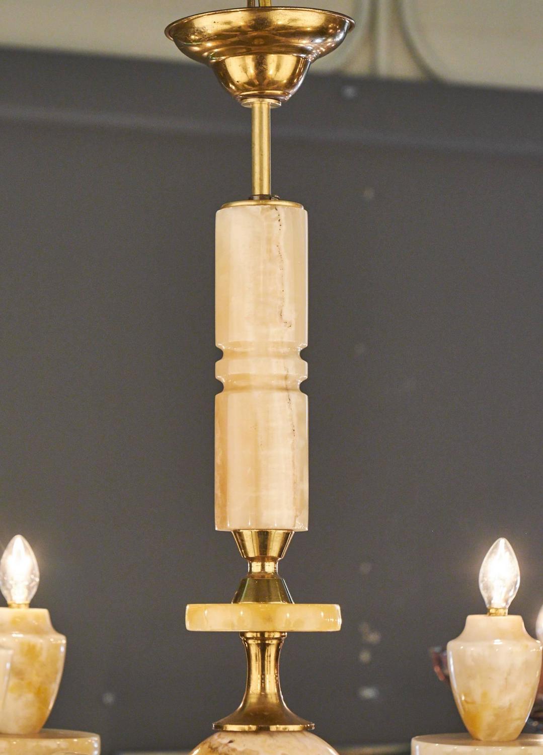 Italian Vintage Onyx Chandelier For Sale at 1stdibs