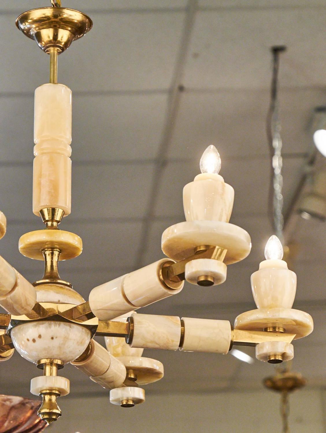 Italian Vintage Onyx Chandelier For Sale at 1stdibs