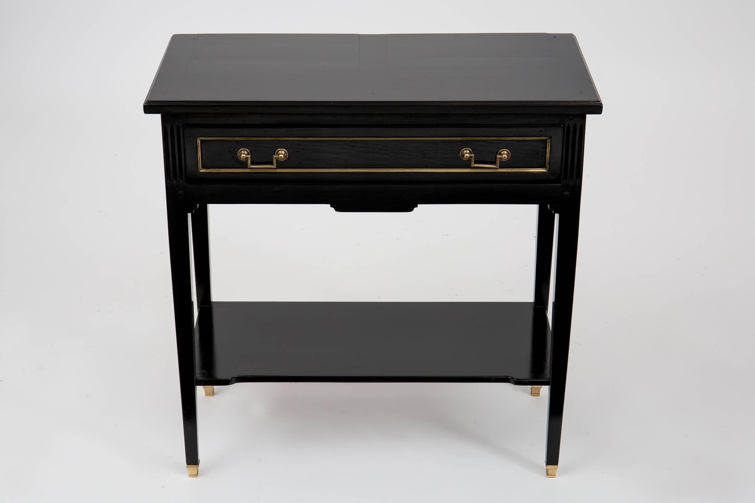 Ebonized French Louis XVI Style Side Table