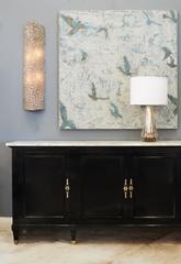 French Antique Directoire Style Buffet with Carrara Marble