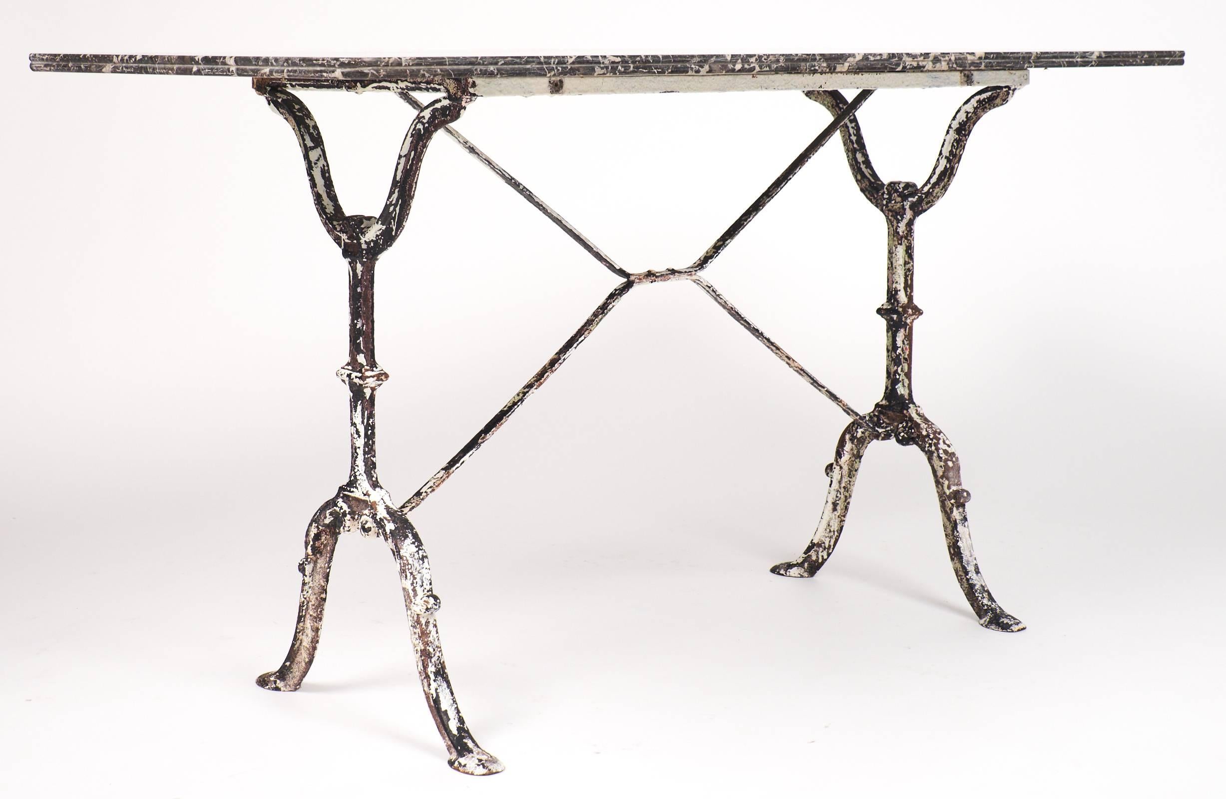 cast iron marble table