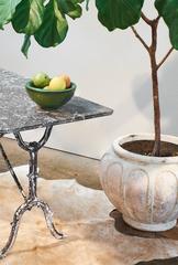 French Antique Marble-Top Cast Iron Bistro Table