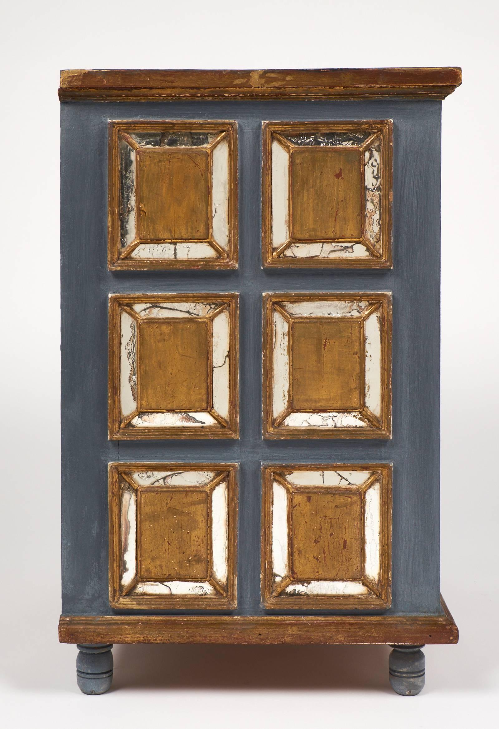 Gilt  Antique Mirrored Venetian Cabinet or Nightstand
