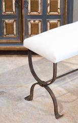 Vintage Spanish Gothic Revival Gold Leafed Forged Iron Bench