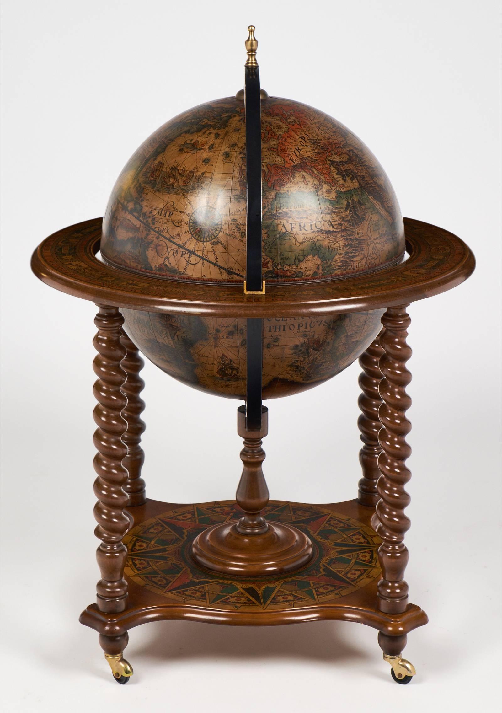 antique globe bar