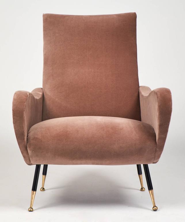 MidCentury Modern Italian Pair of Armchairs in the Style of Marco